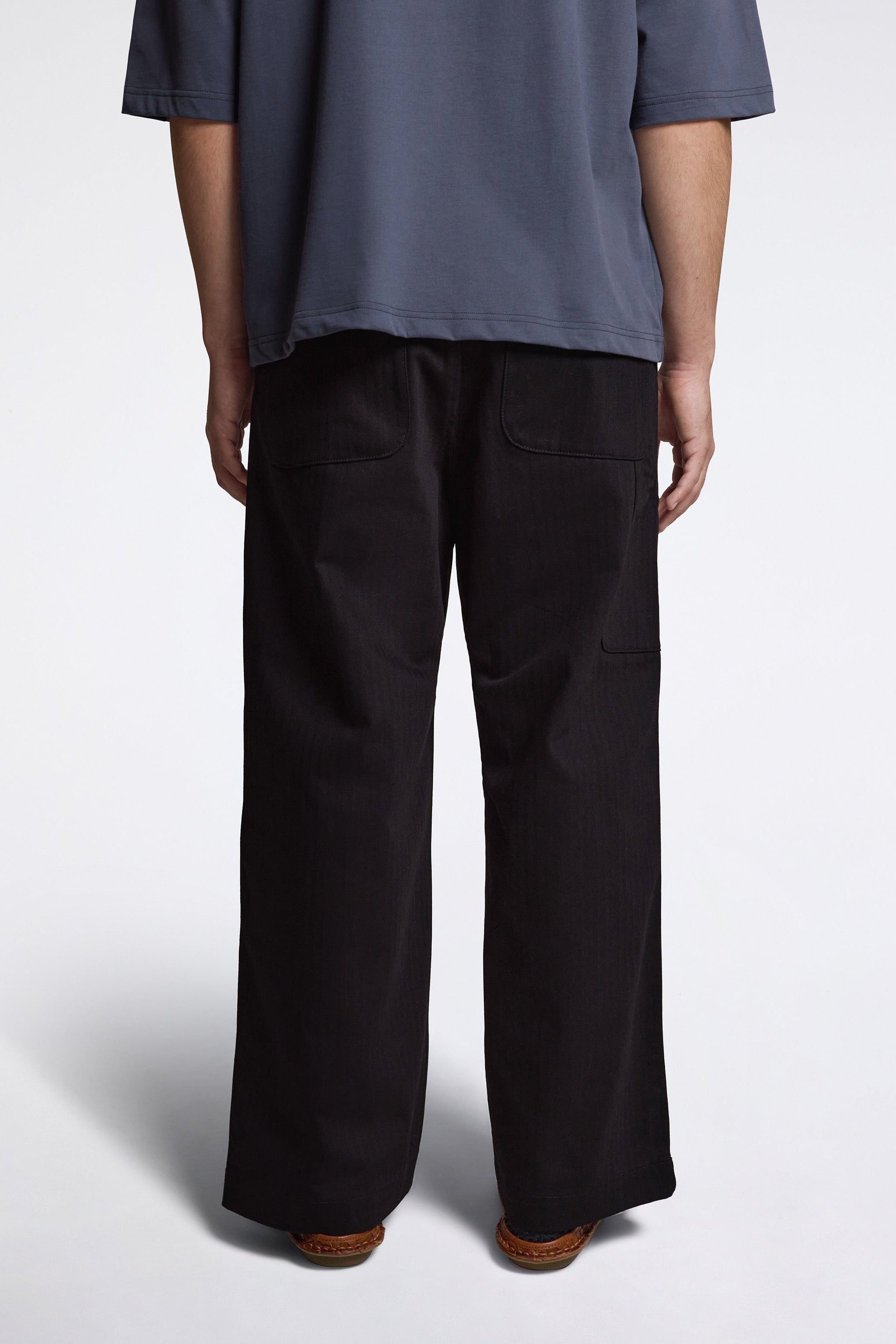 Herringbone Work Trousers Black