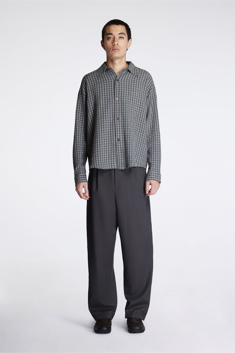 Patch Trousers Taupe Wool Twill