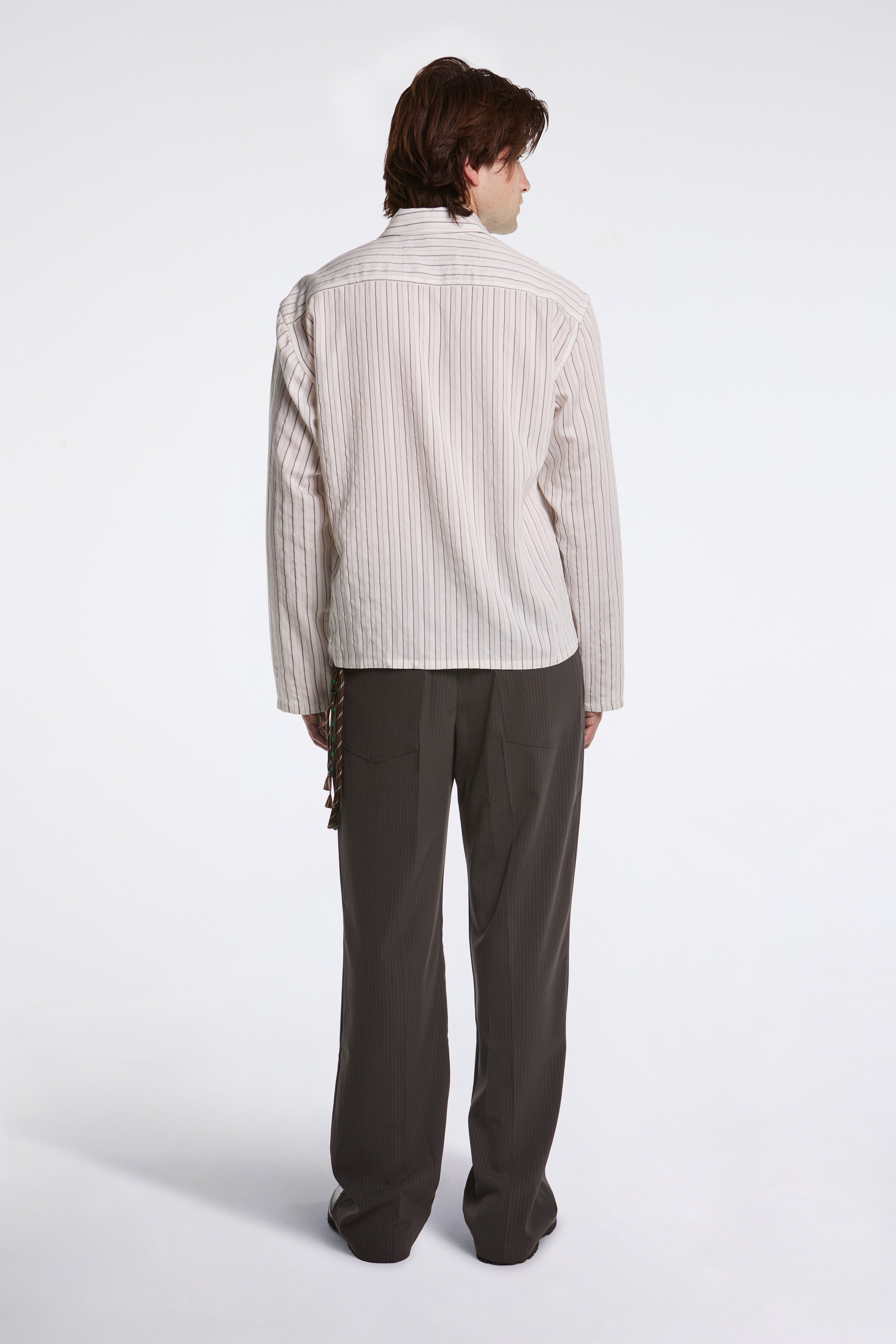 L/S Cropped Casual Shirt White