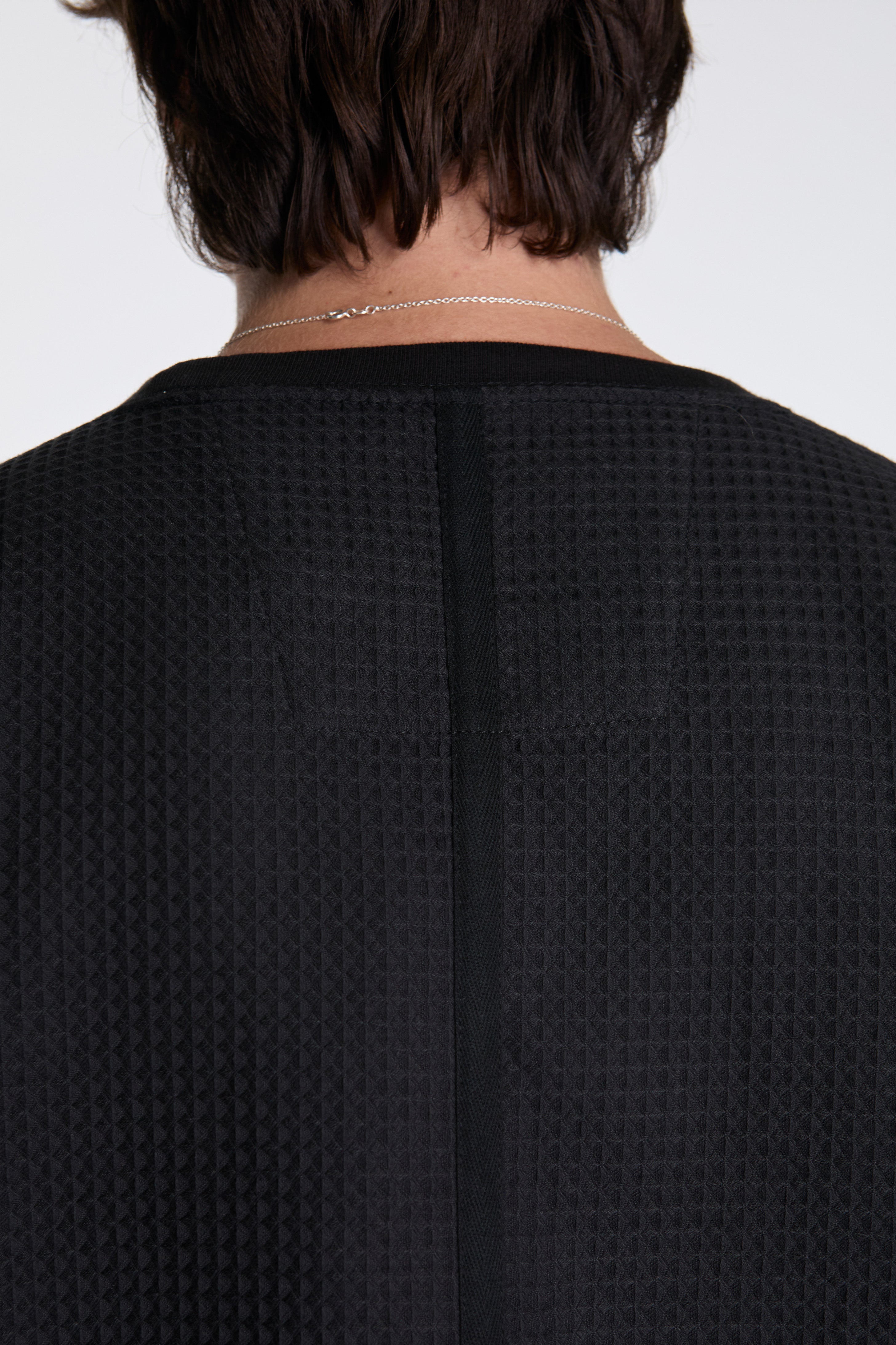 Waffle Kimono Tee Black