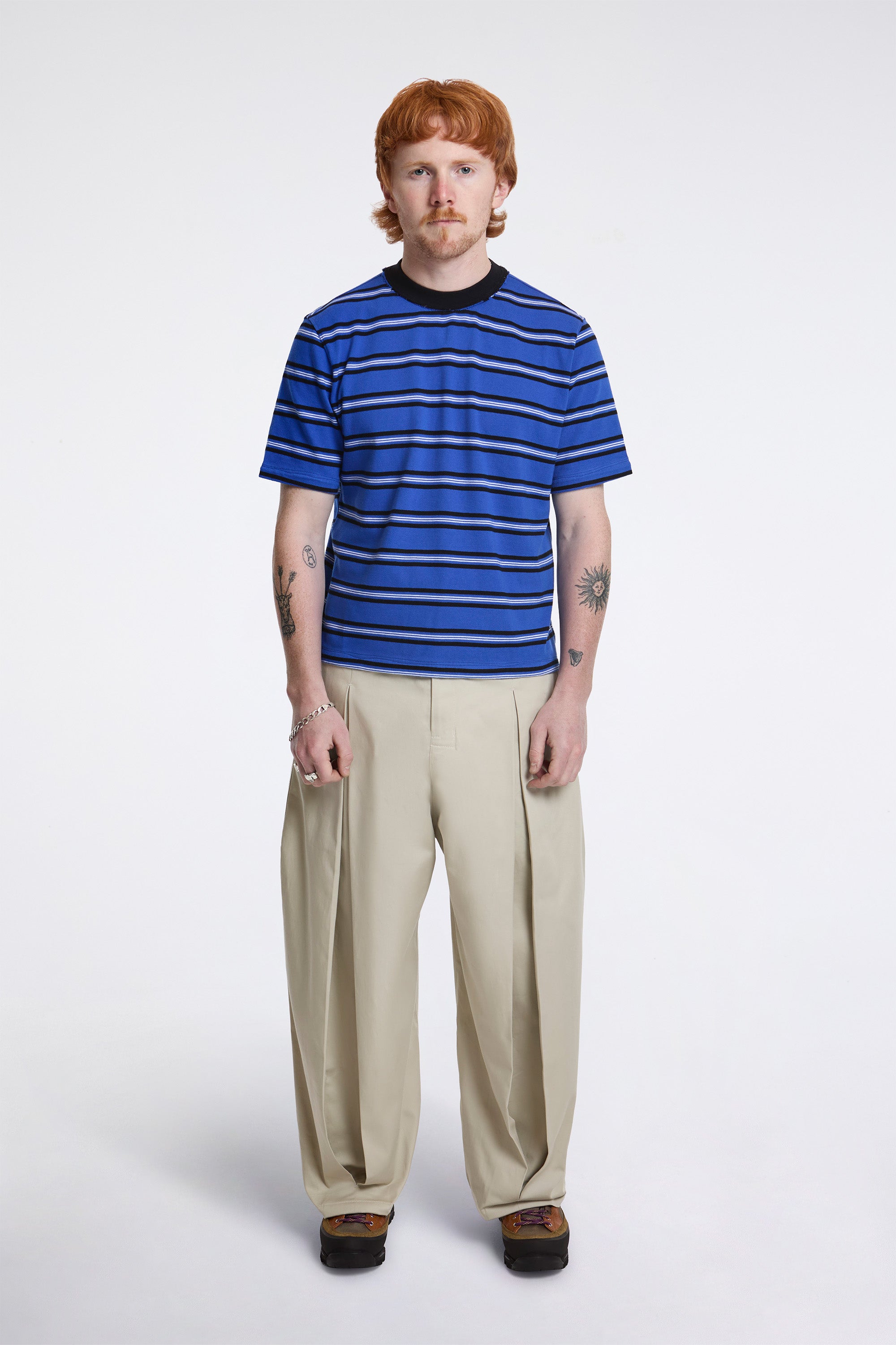 Normal Tee Ss Blue/Black/White Stripe