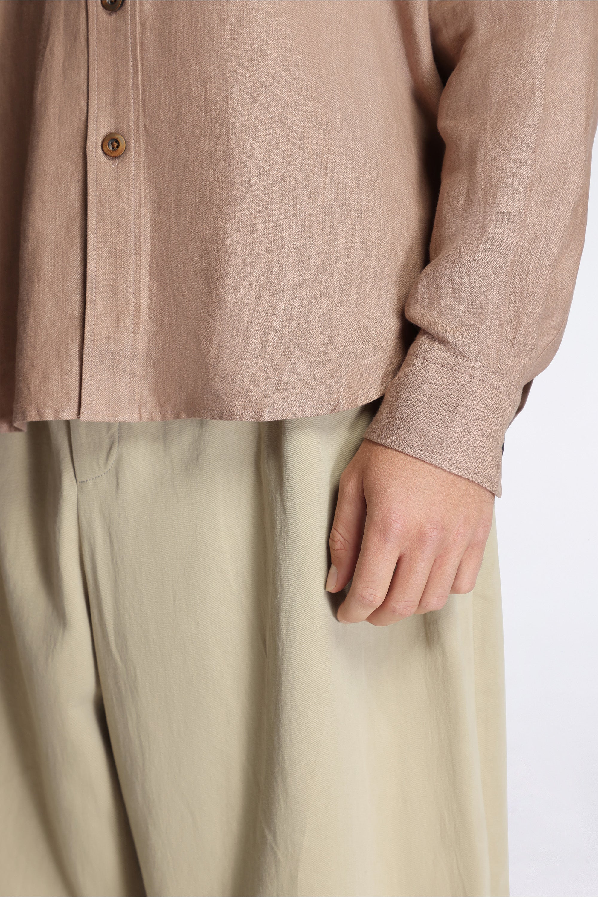 Easy Shirt Powder Fine Linen Argyle