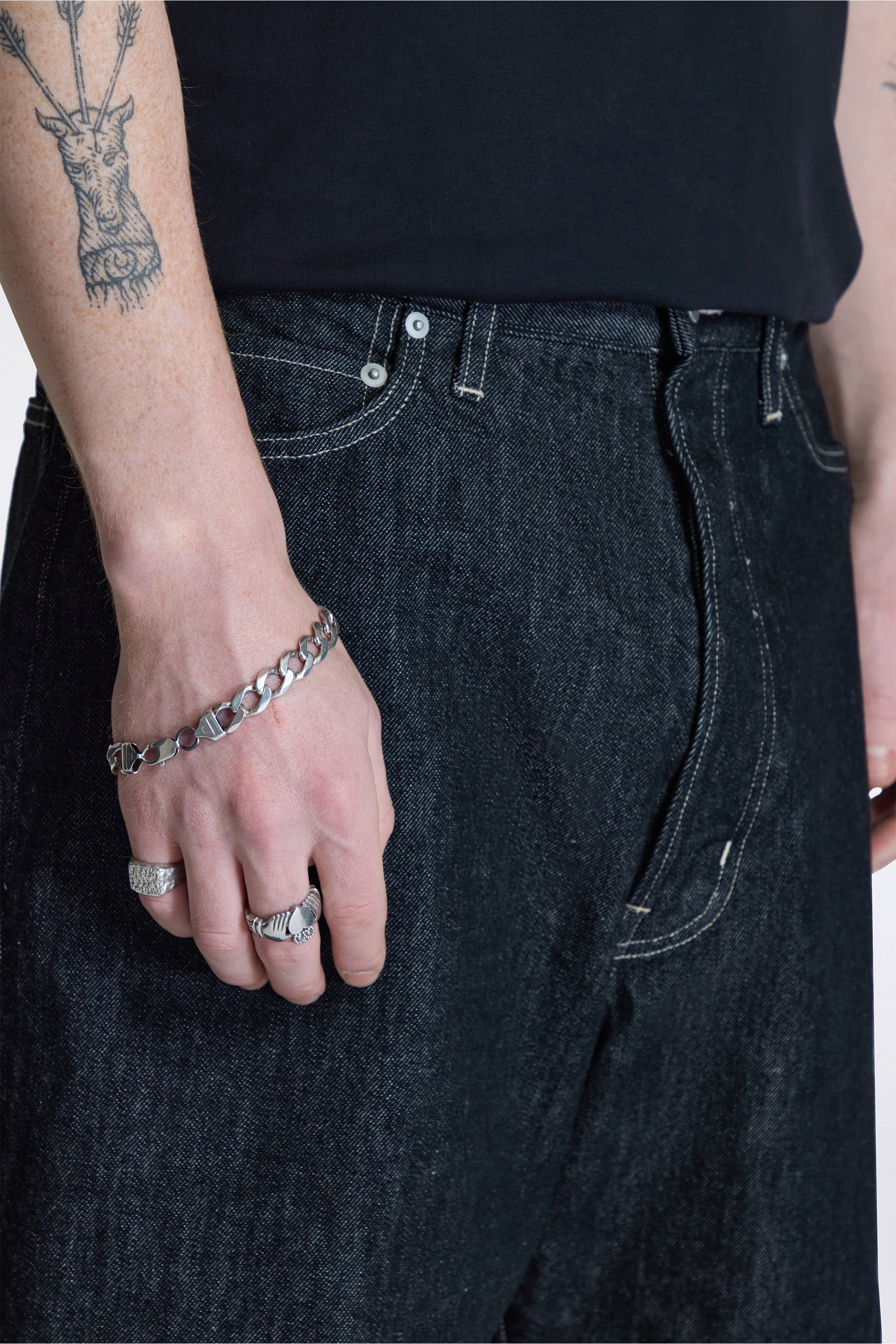 Marylebone Denim Shorts Black / White Weft