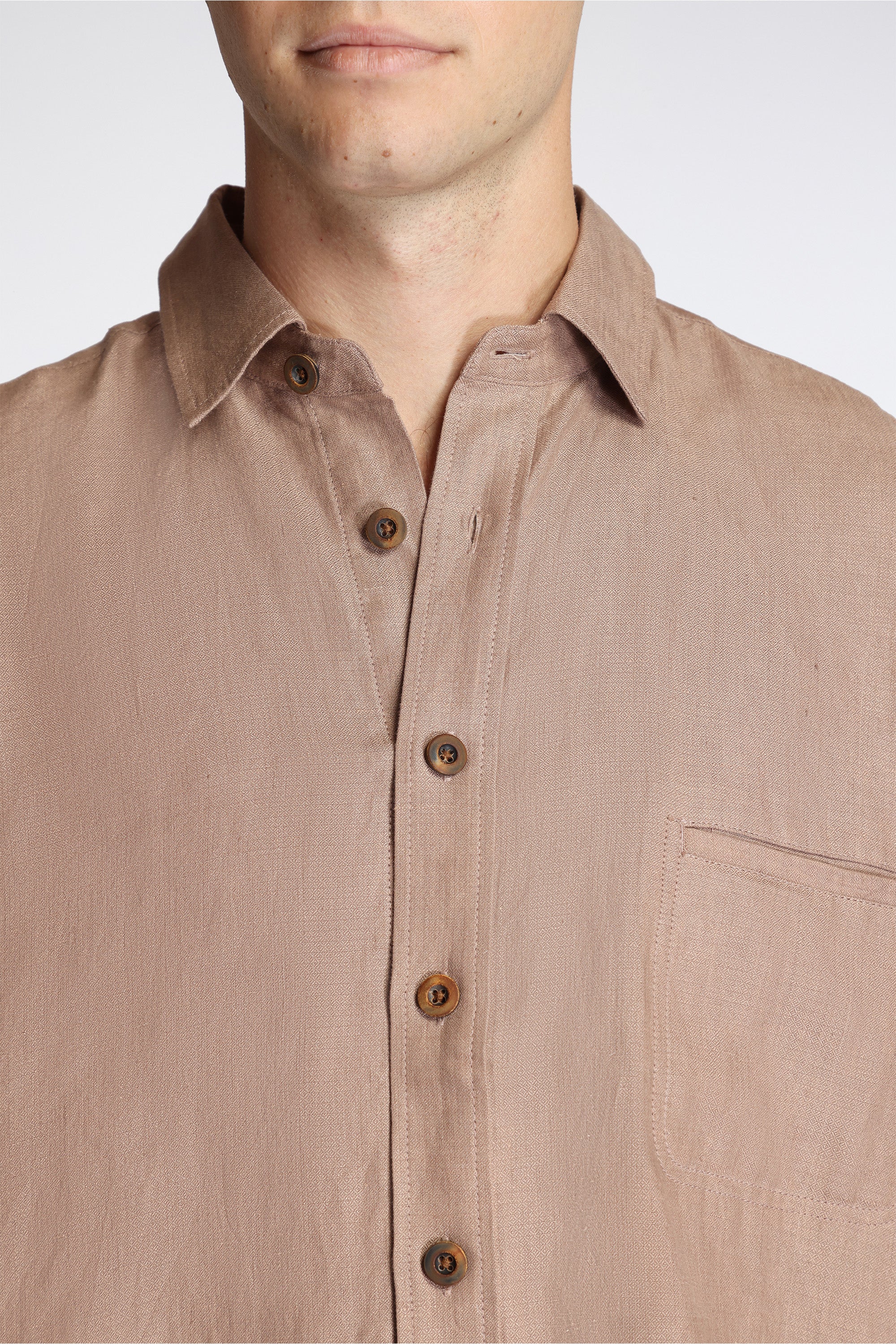Easy Shirt Powder Fine Linen Argyle