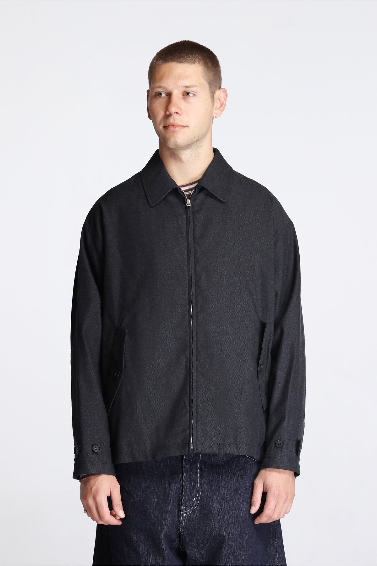 Cotton Wool Harrington Jacket Charcoal