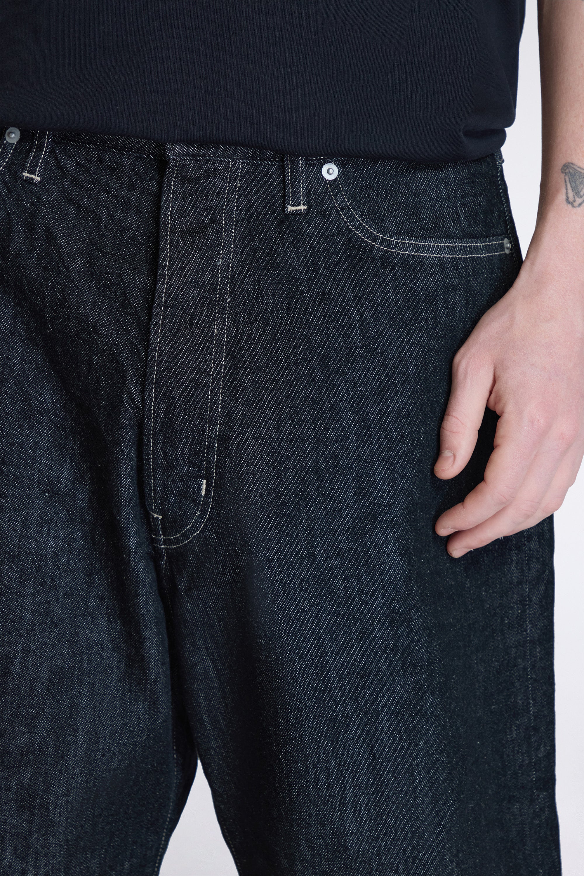 Marylebone Denim Shorts Black / White Weft