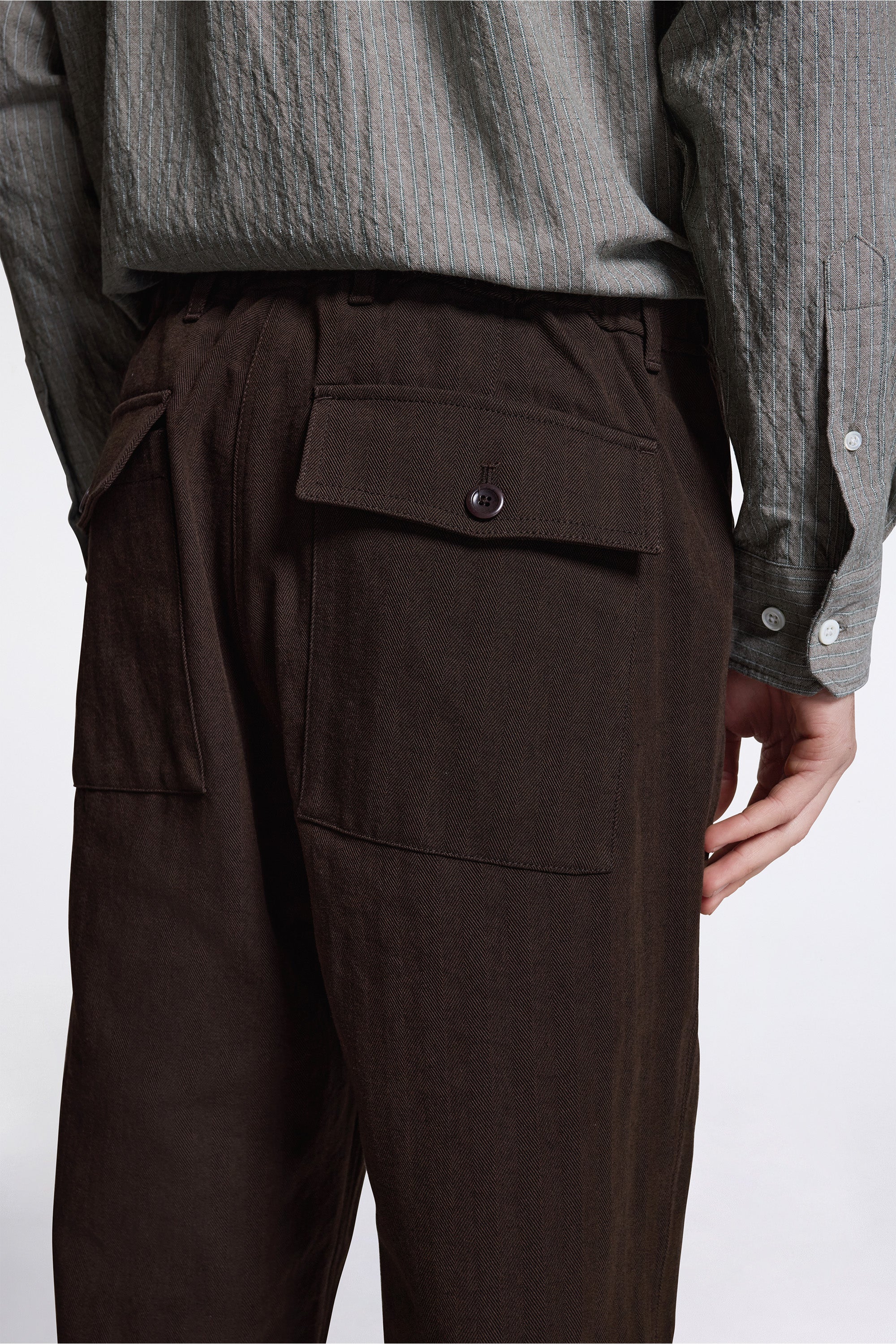Kvitfjell Relaxed Cotton Wool Herringbone Pant Delicioso Brown