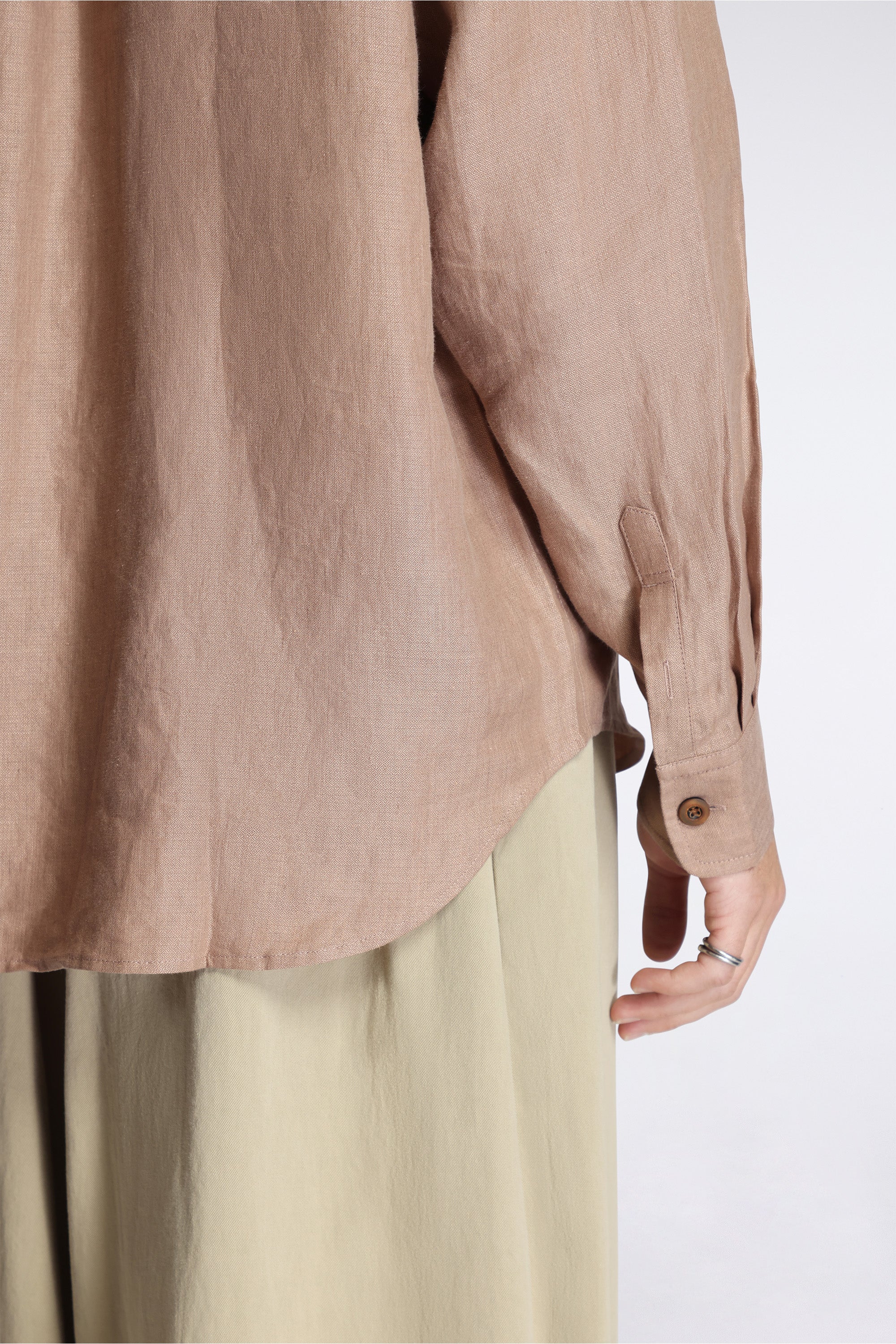 Easy Shirt Powder Fine Linen Argyle