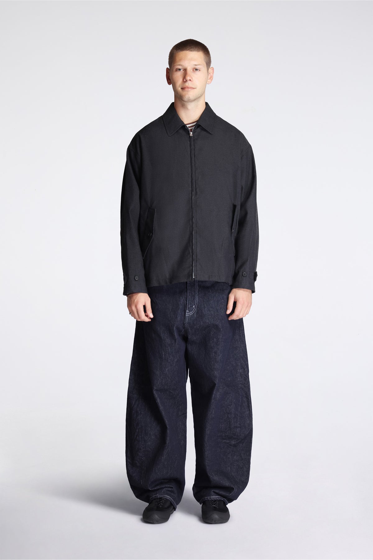 Cotton Wool Harrington Jacket Charcoal
