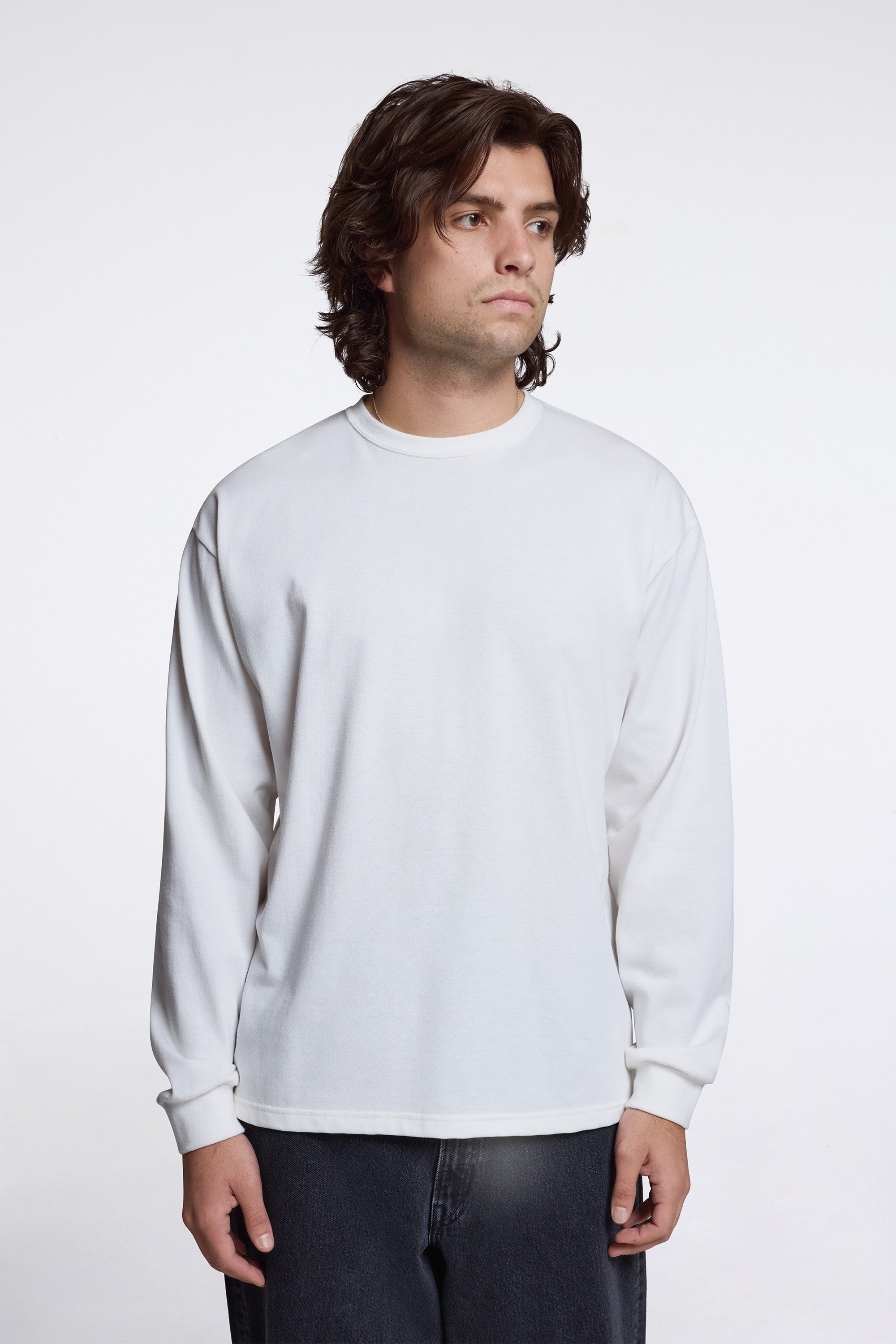 Sturdy Cotton Long Sleeve T-Shirt White