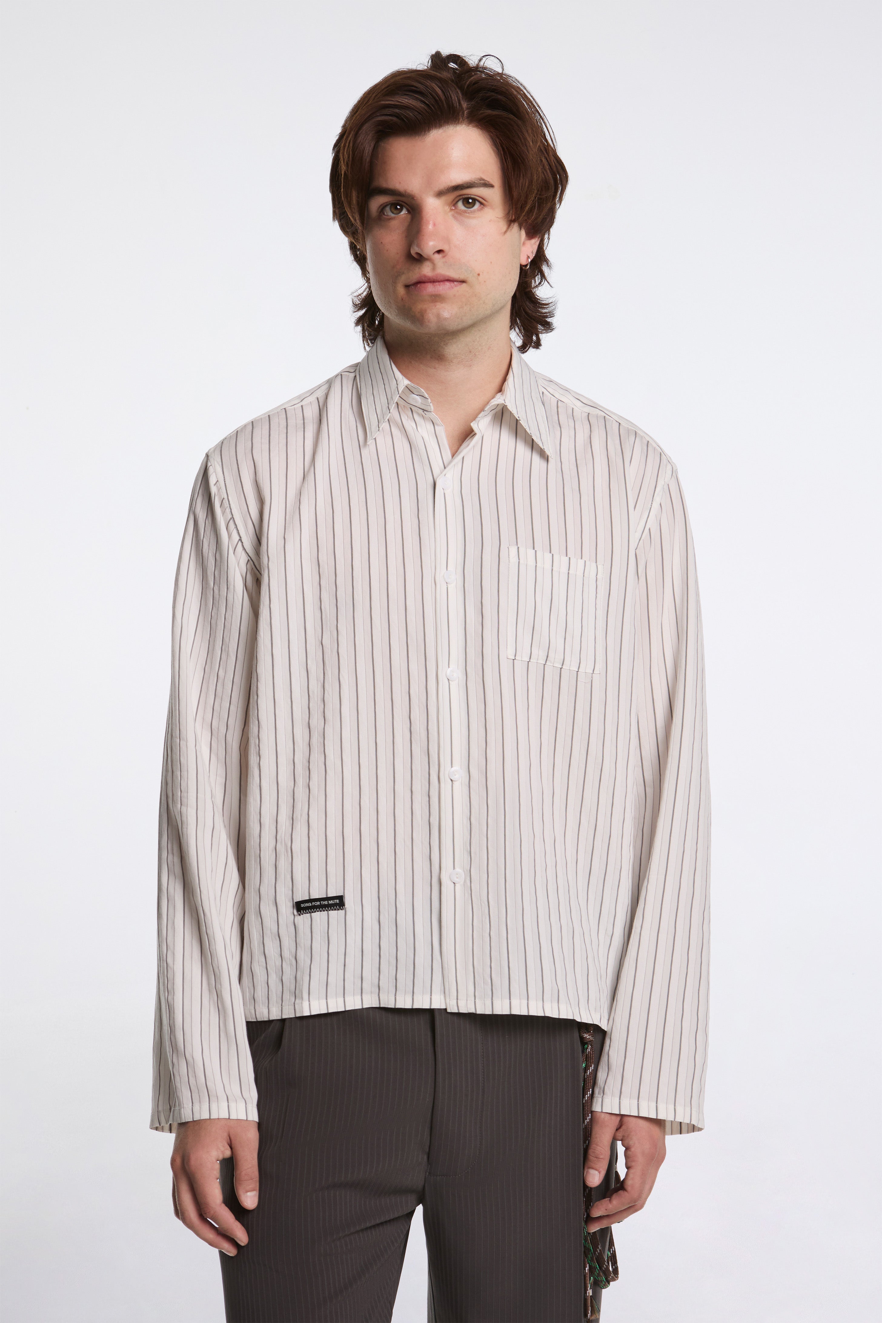 L/S Cropped Casual Shirt White