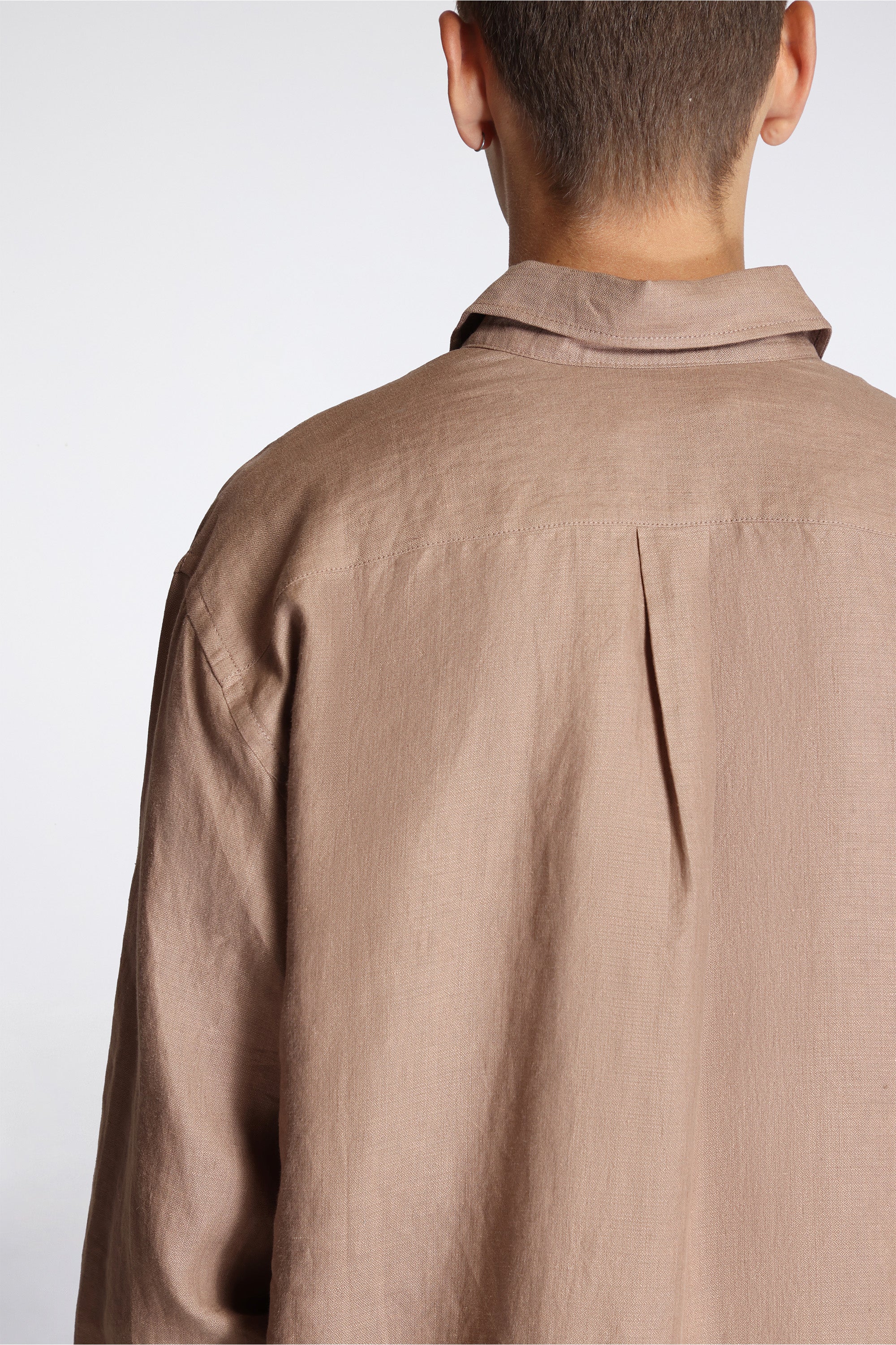 Easy Shirt Powder Fine Linen Argyle