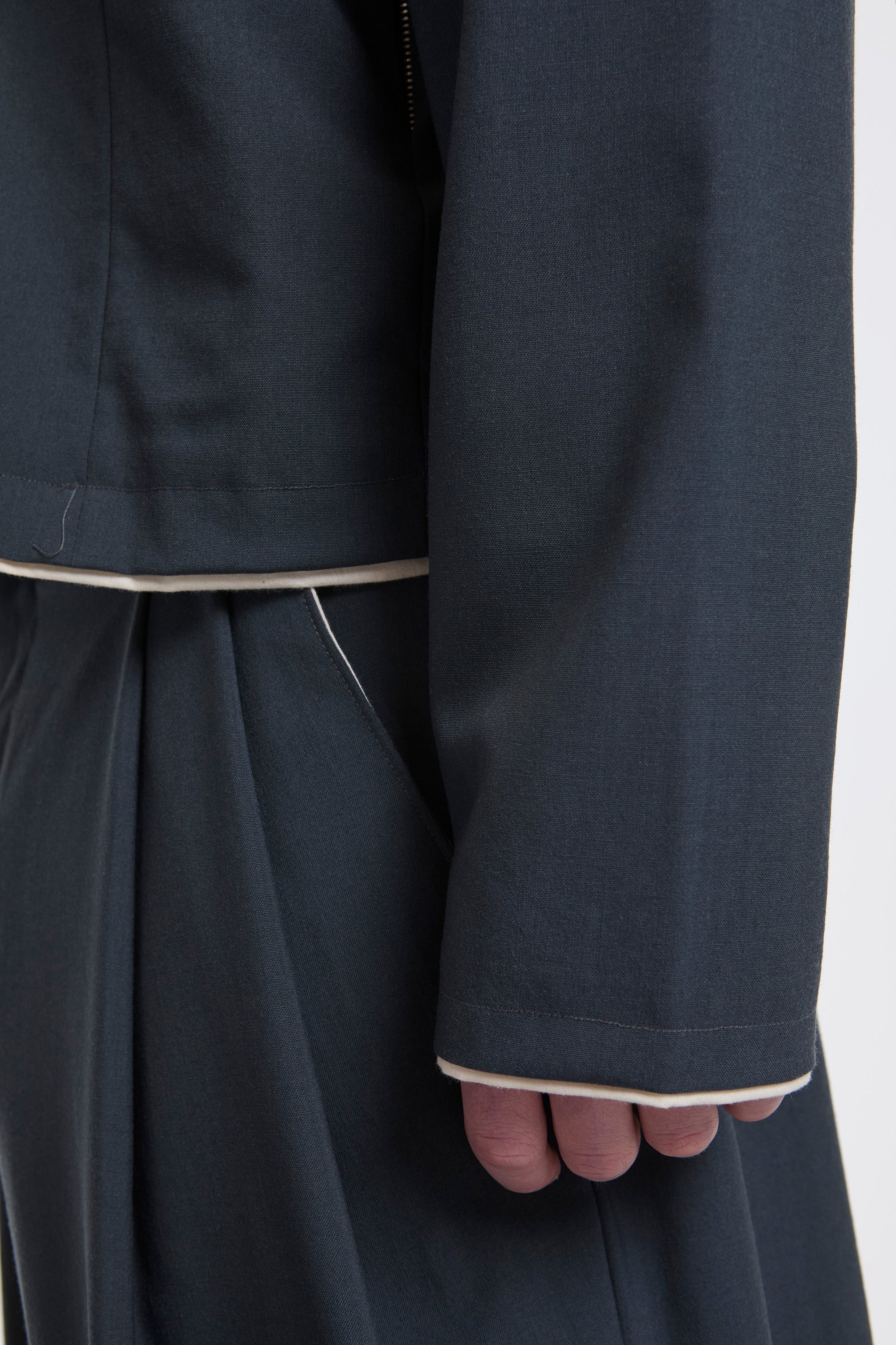 Fitted Zip Jacket Petrol