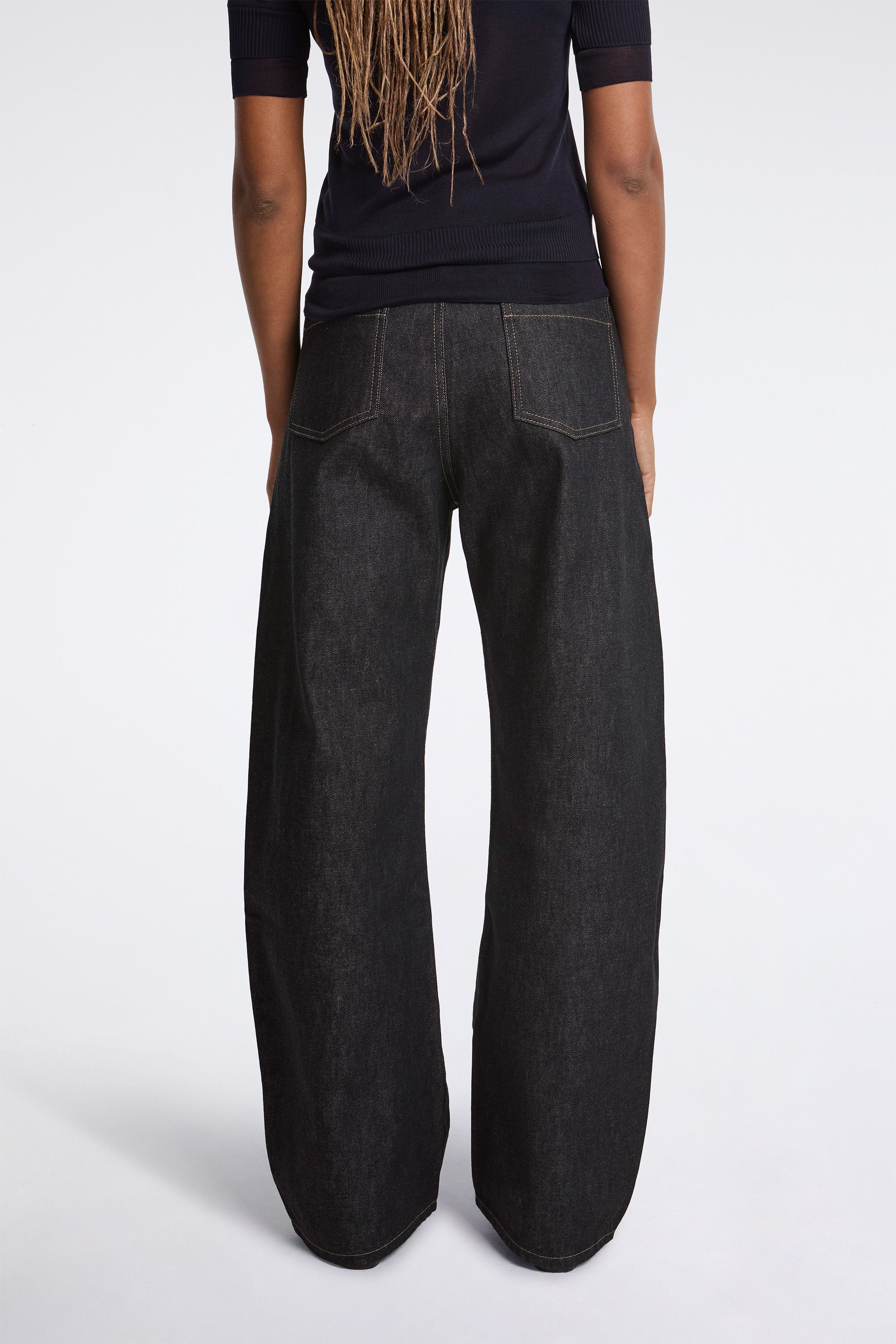 High Waisted Curved Pants Slate