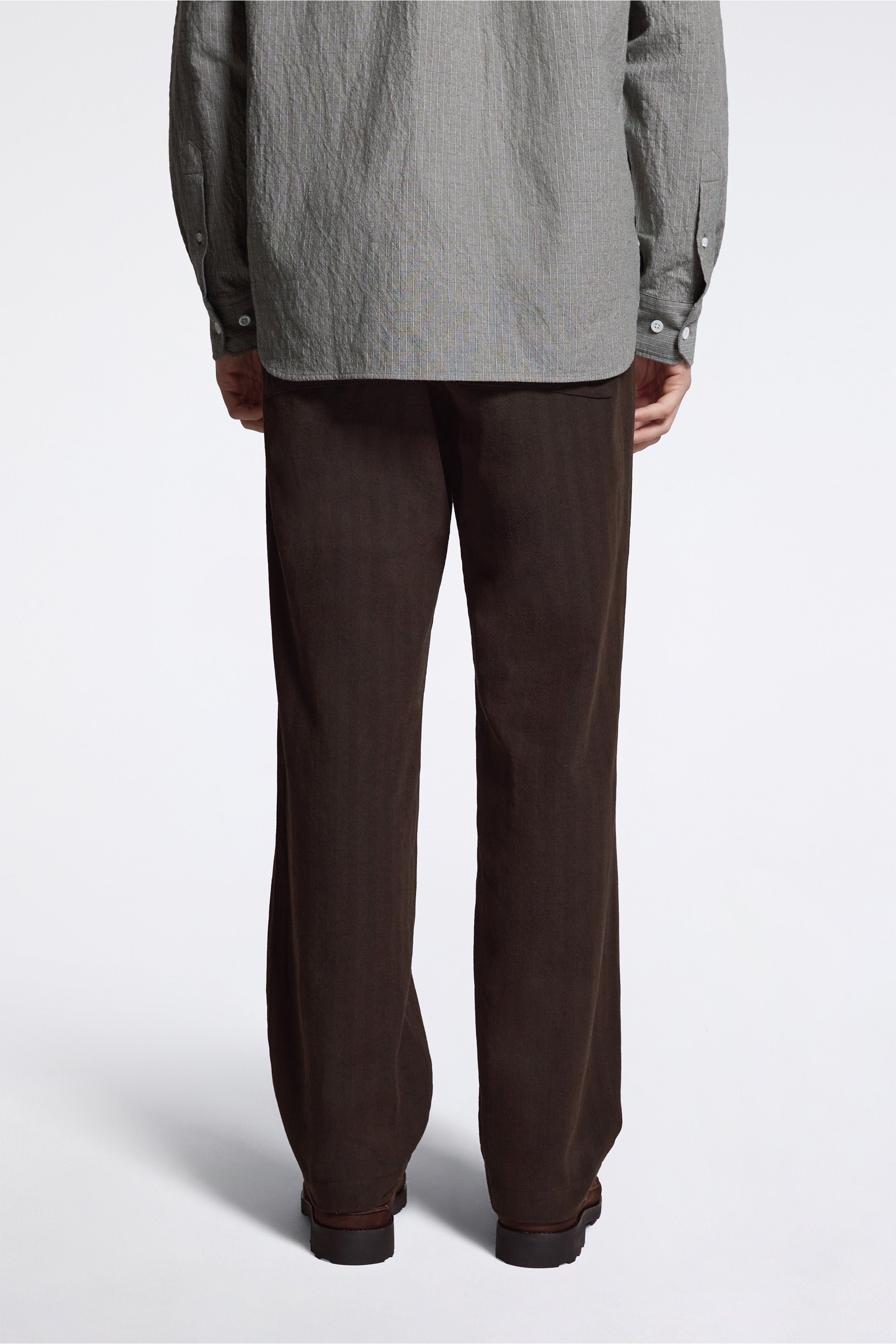 Kvitfjell Relaxed Cotton Wool Herringbone Pant Delicioso Brown