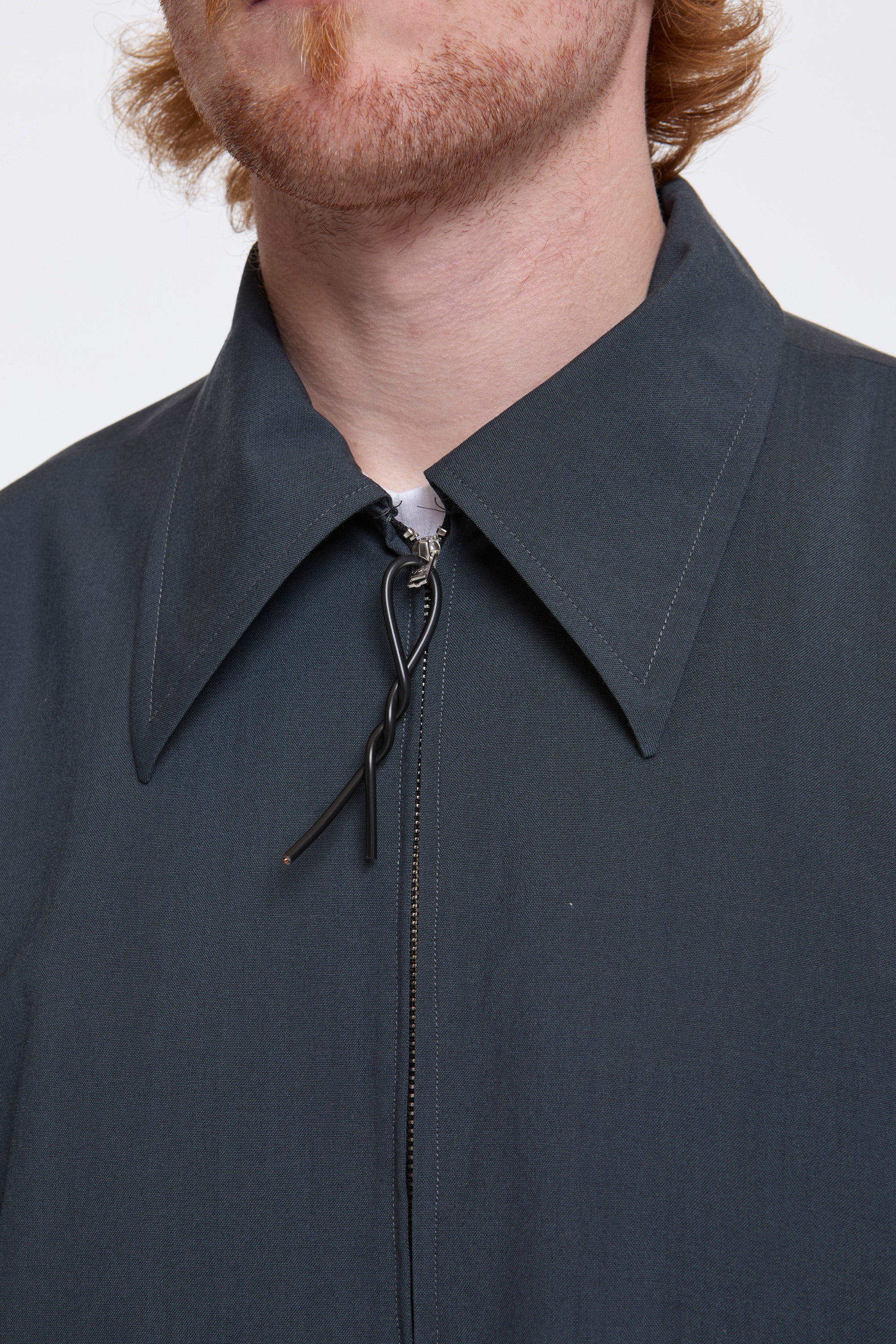 Fitted Zip Jacket Petrol