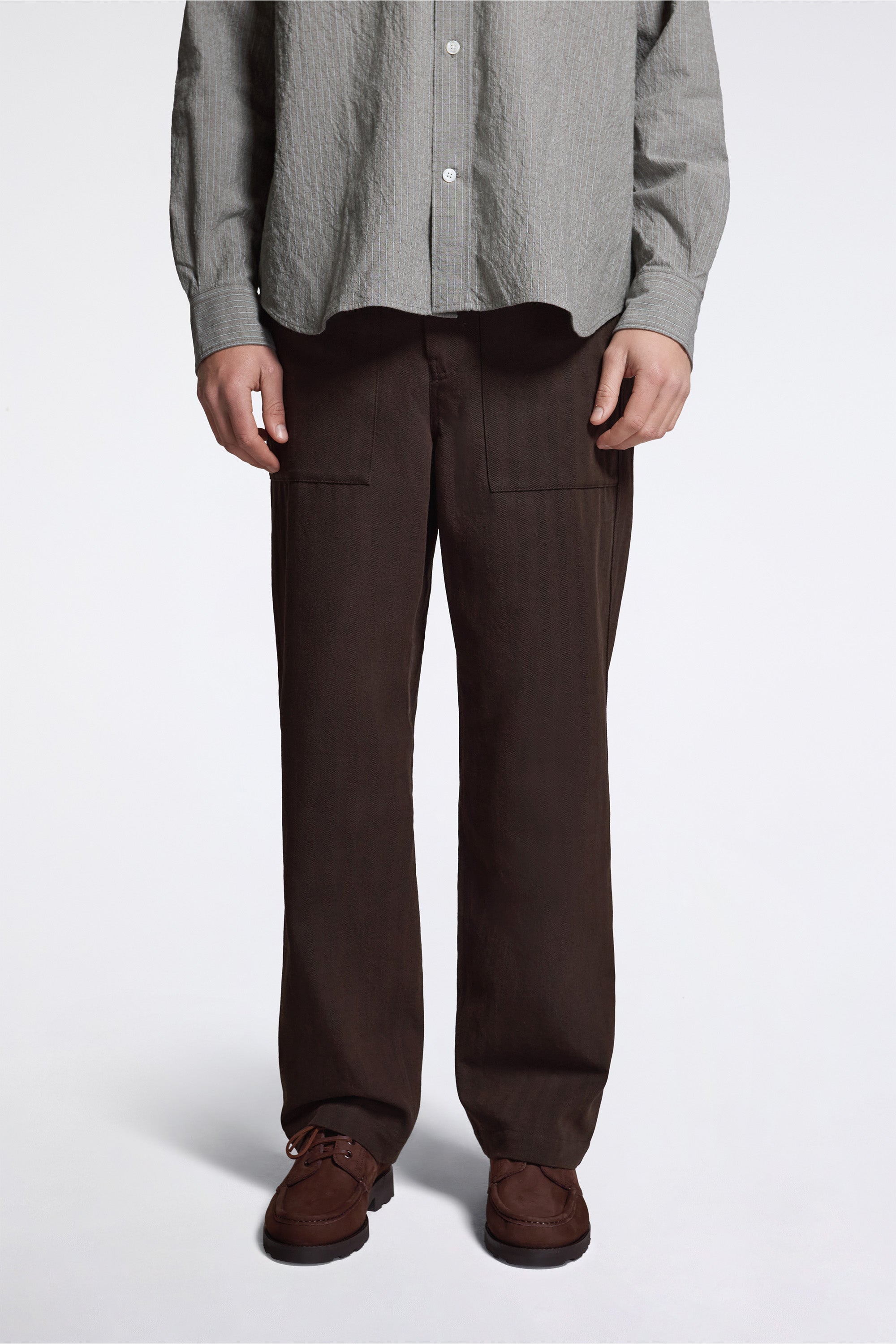 Kvitfjell Relaxed Cotton Wool Herringbone Pant Delicioso Brown