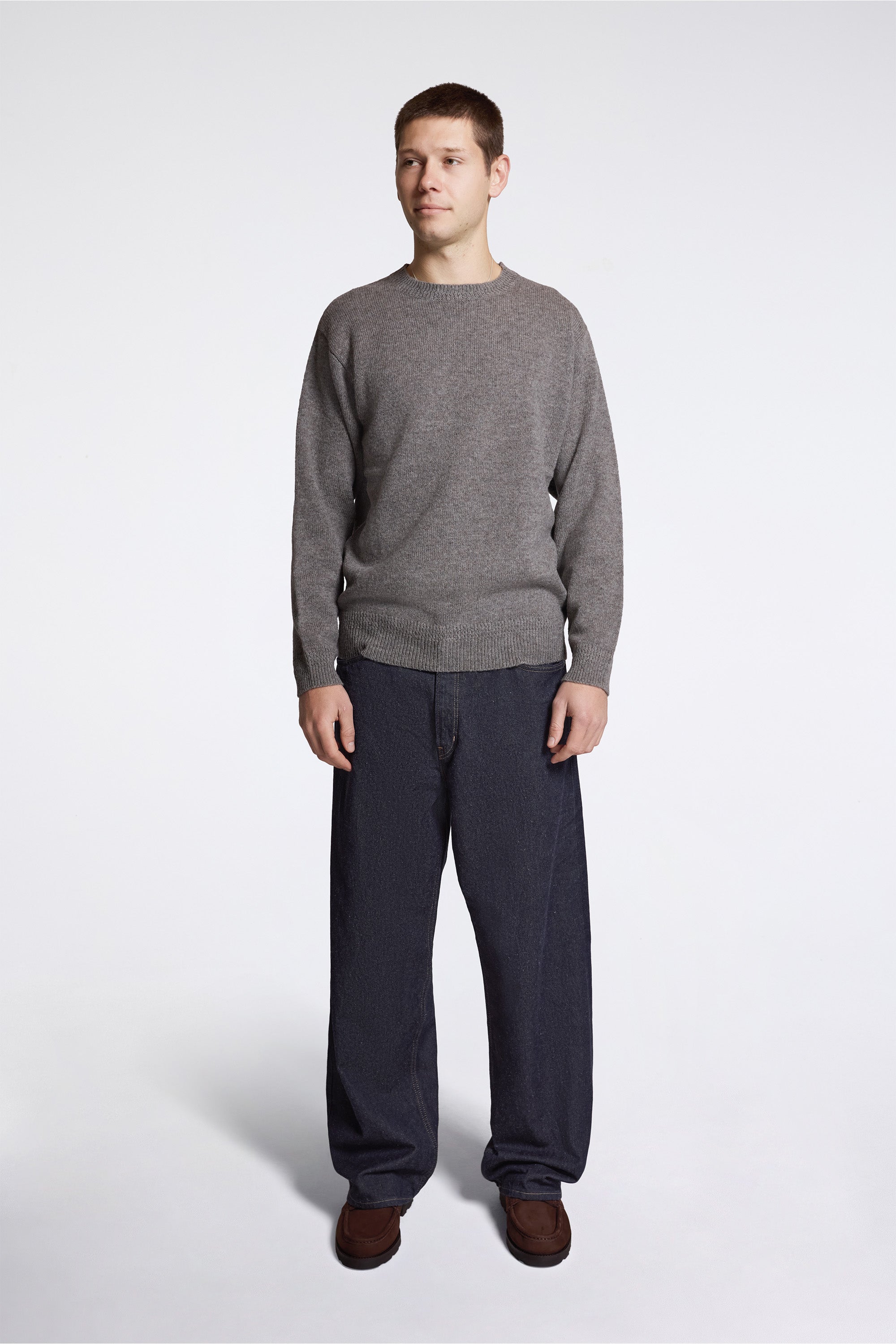 Shetland Wool Crew Stone Heather