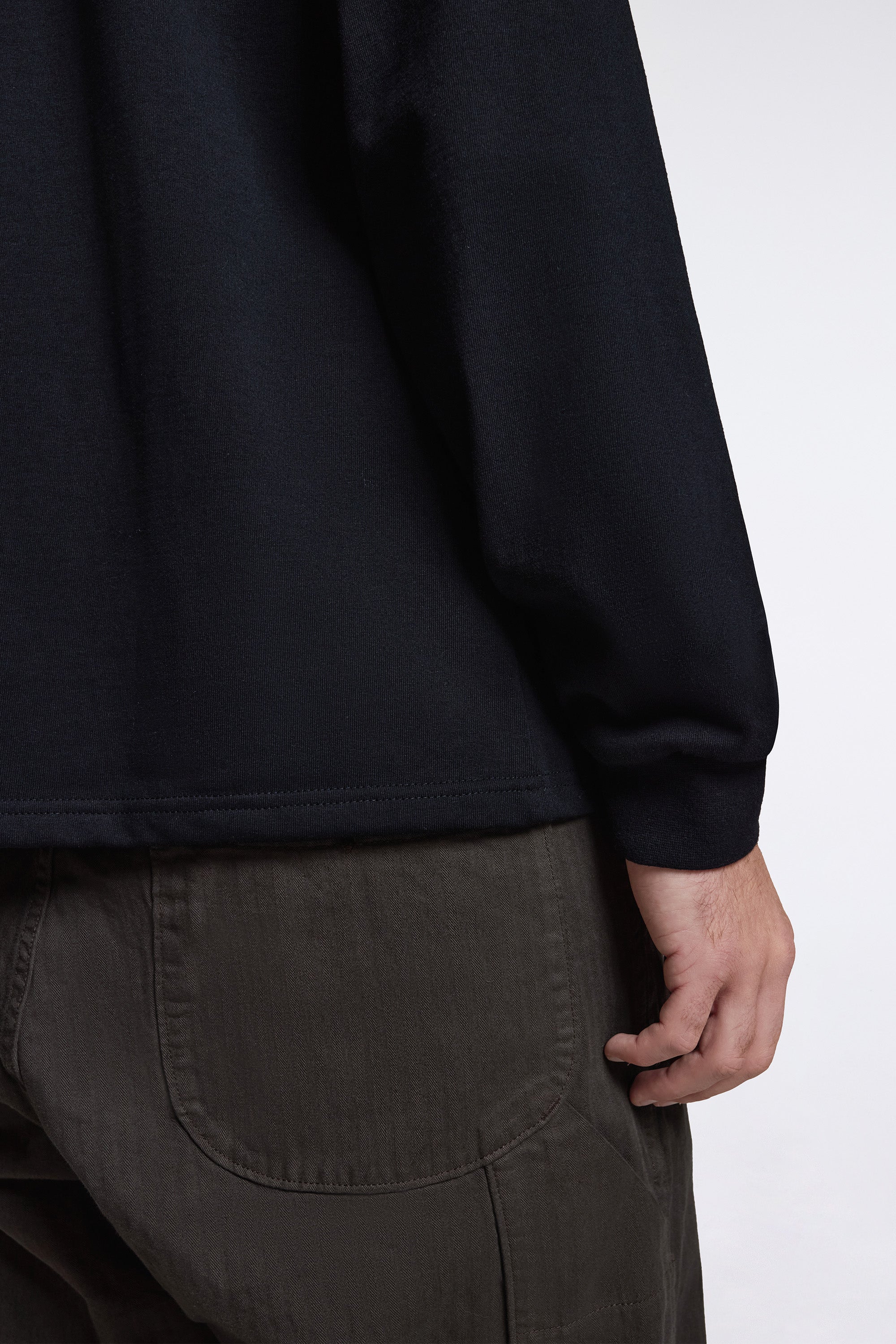 Sturdy Cotton Long Sleeve T-Shirt Black