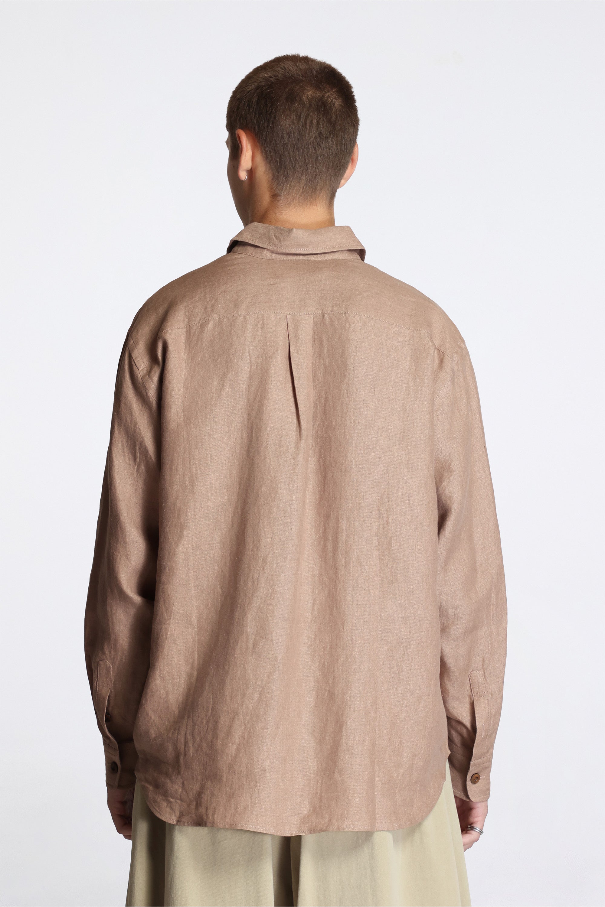Easy Shirt Powder Fine Linen Argyle