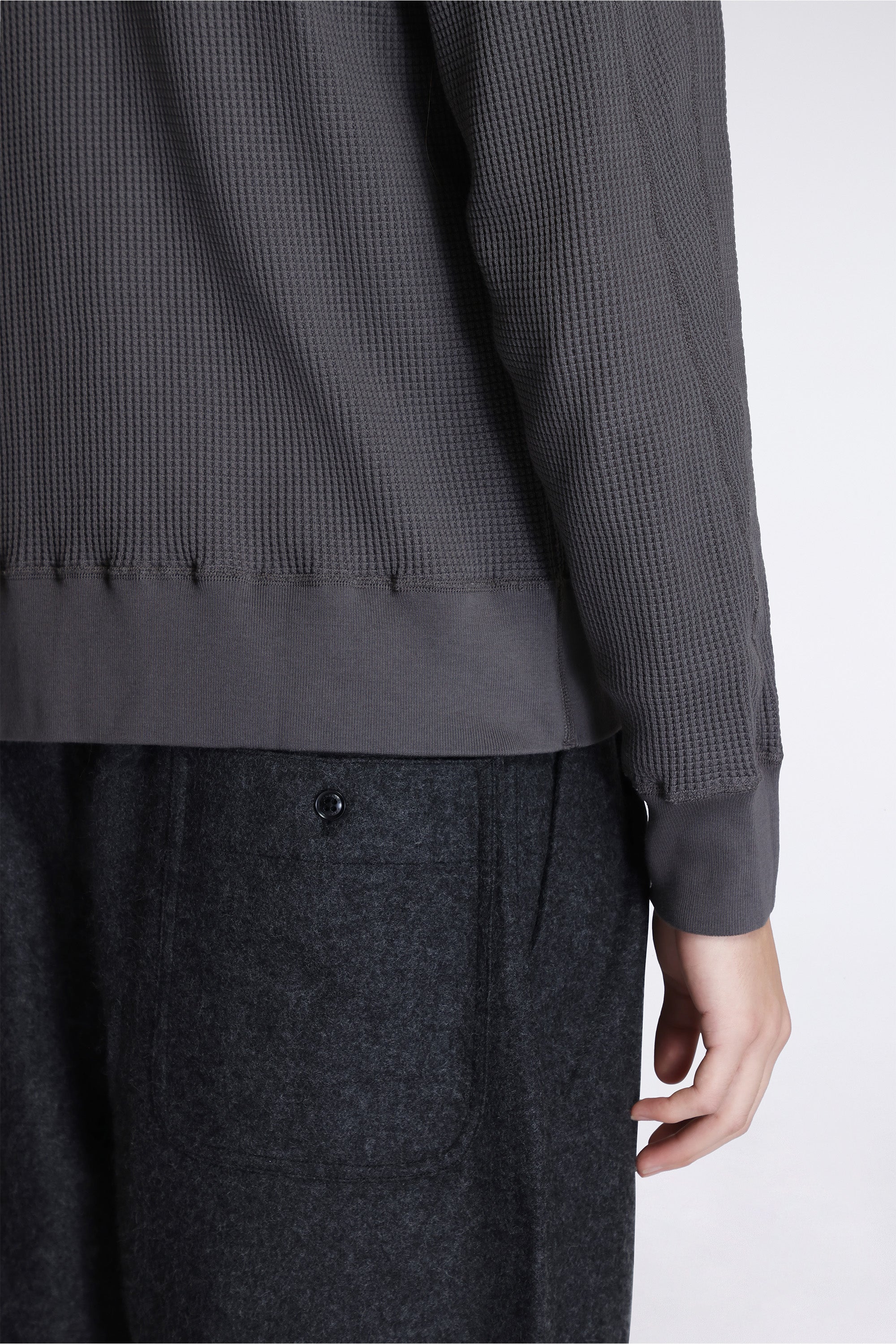 Zip Up Thermal Hoodie Charcoal