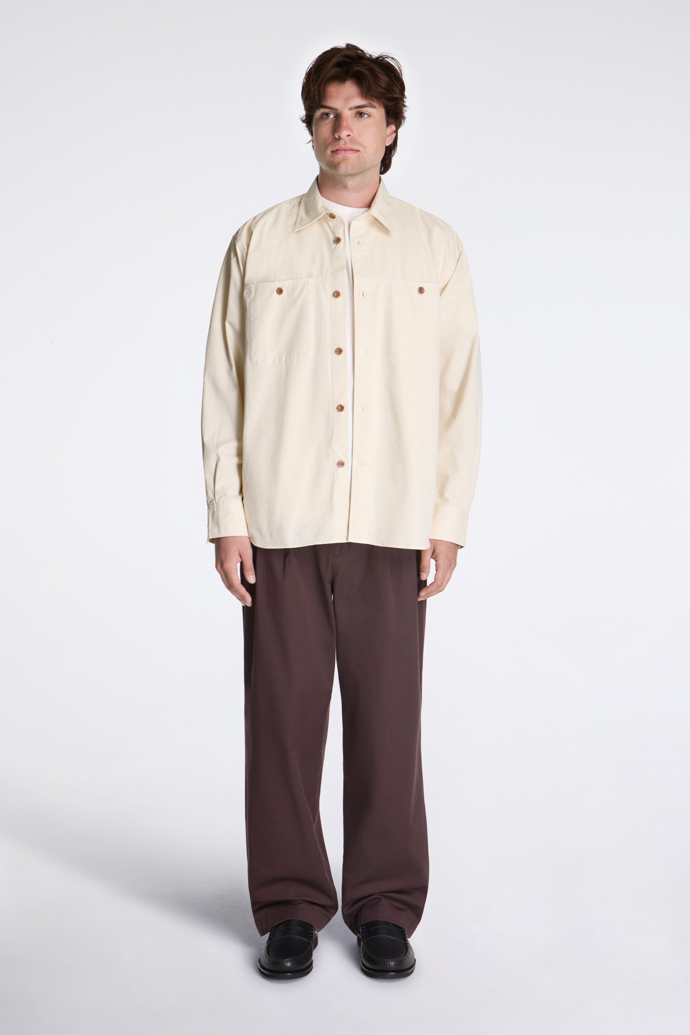 Julius Mineral Dyed Oversize Shirt Ecru