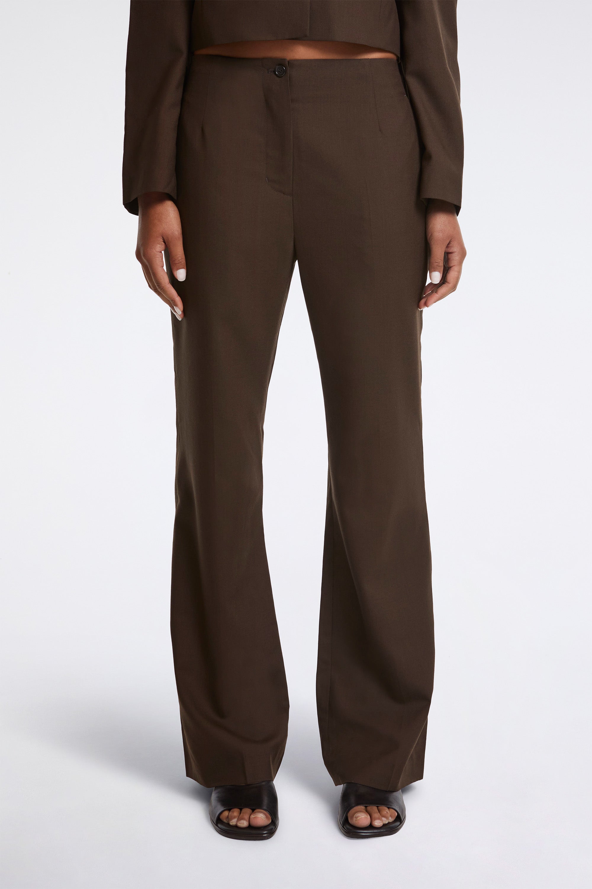Straight Fit Pants Khaki Brown