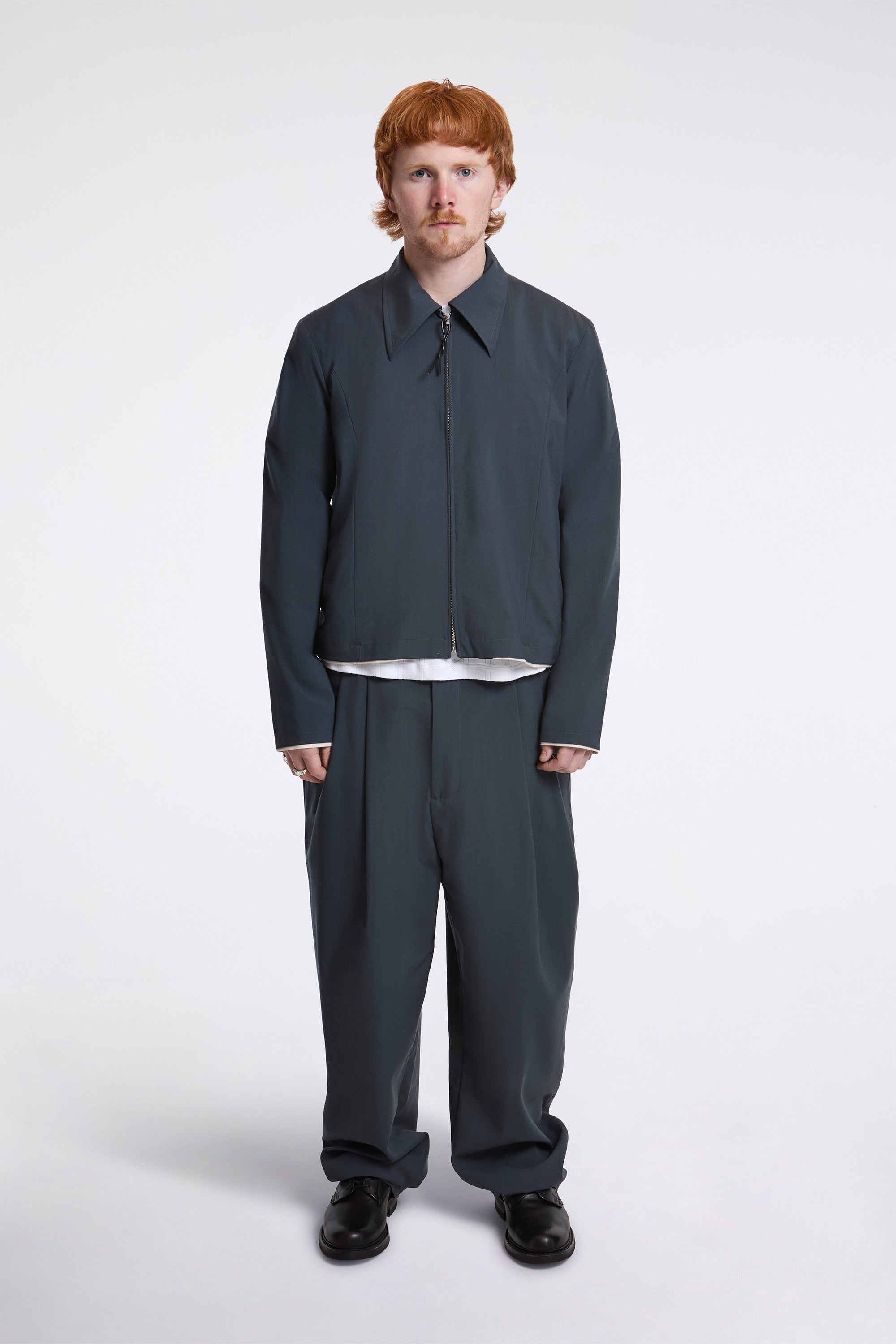 Fitted Zip Jacket Petrol