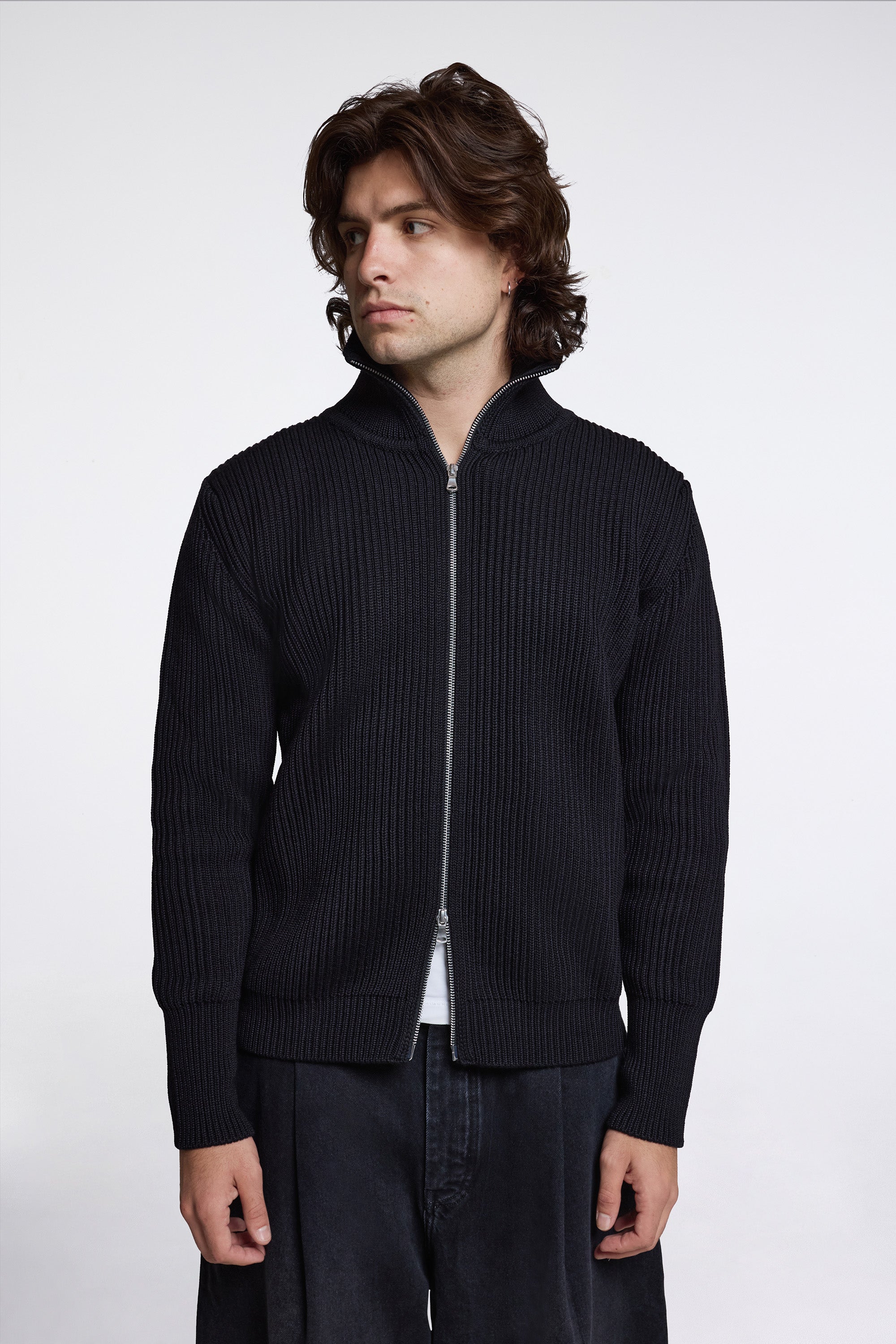 Navy Full-Zip Black