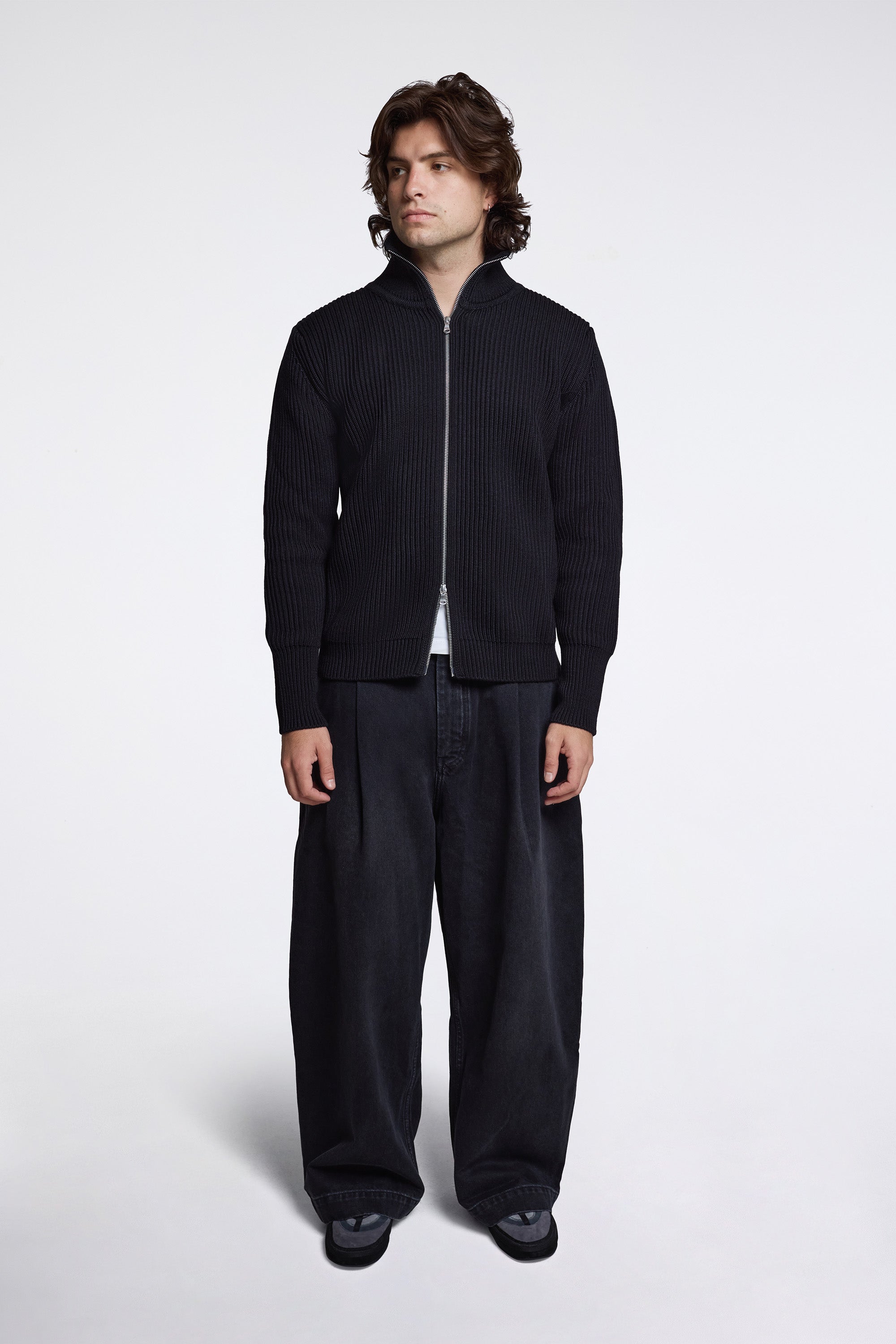 Navy Full-Zip Black