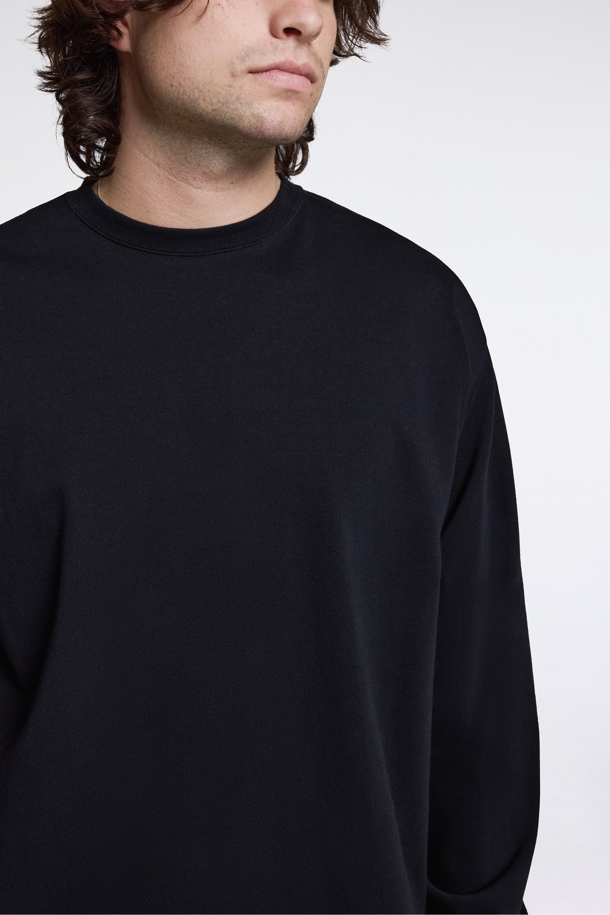 Sturdy Cotton Long Sleeve T-Shirt Black