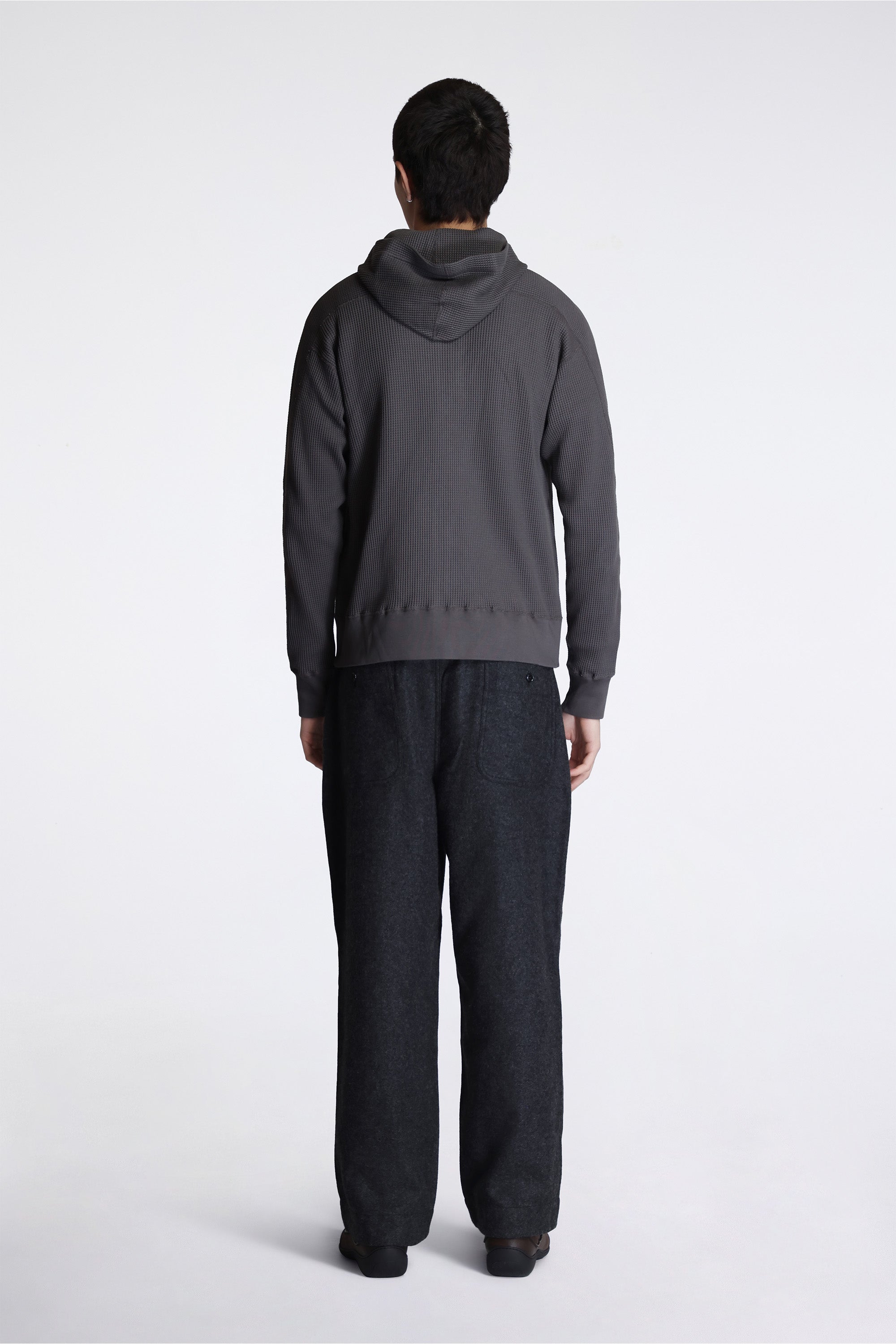 Zip Up Thermal Hoodie Charcoal