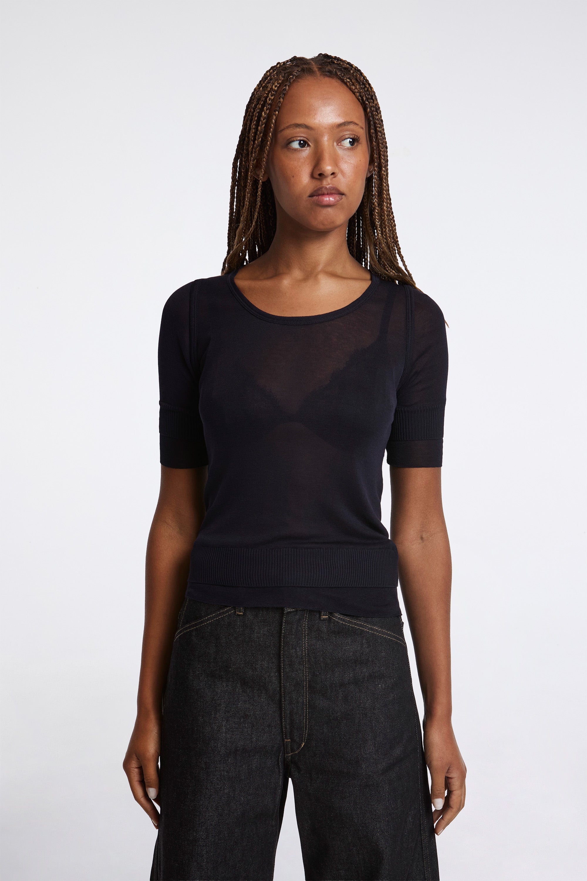 Seamless Trompe L'Oeil Top Midnight