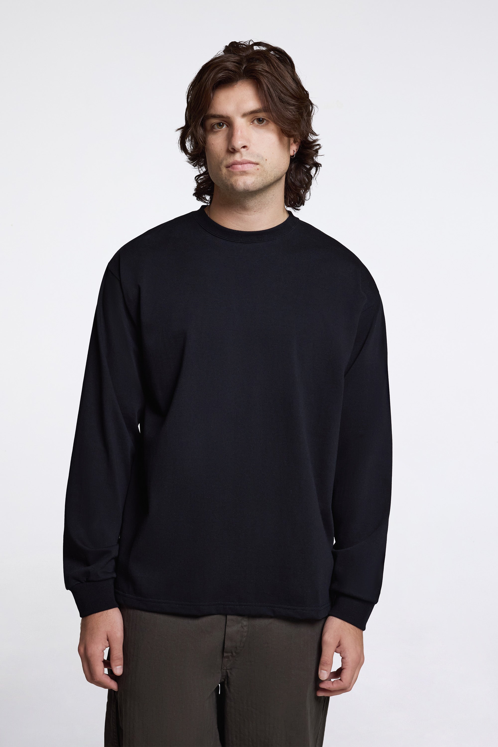 Sturdy Cotton Long Sleeve T-Shirt Black
