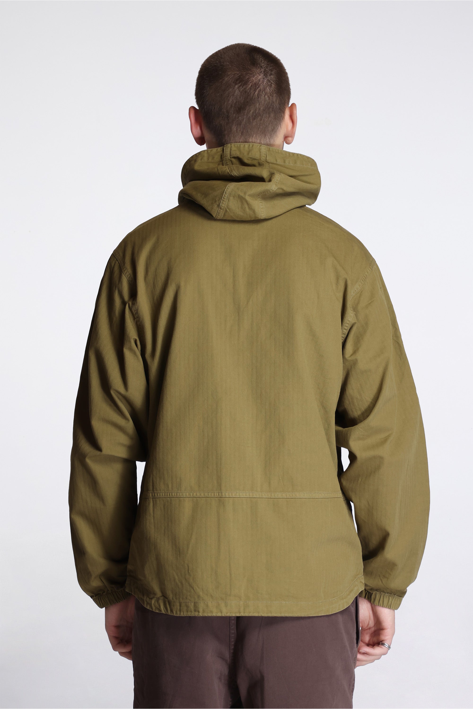 Herringbone Hooded Jacket Olive Drab