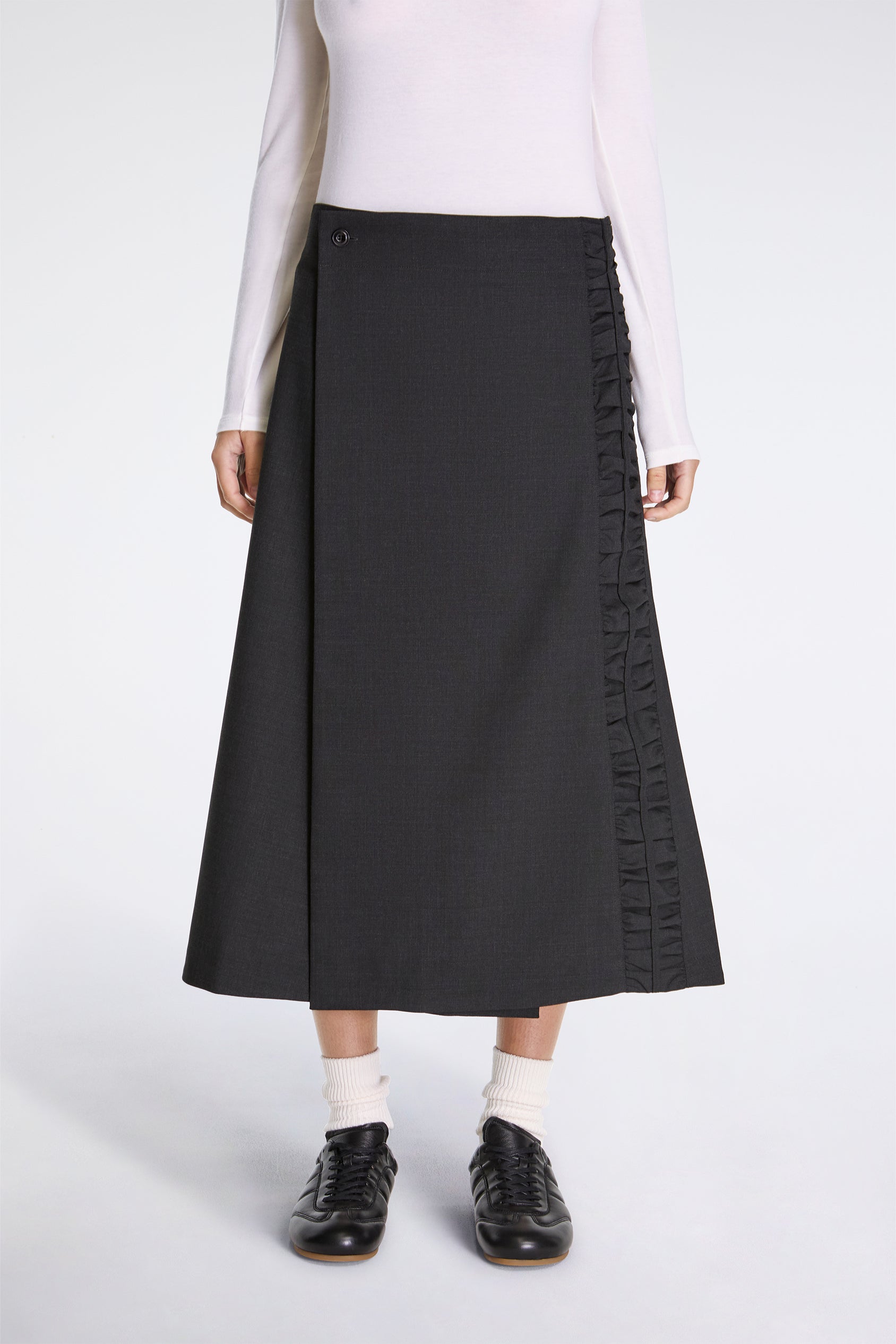 Fossil Wrap Skirt Charcoal