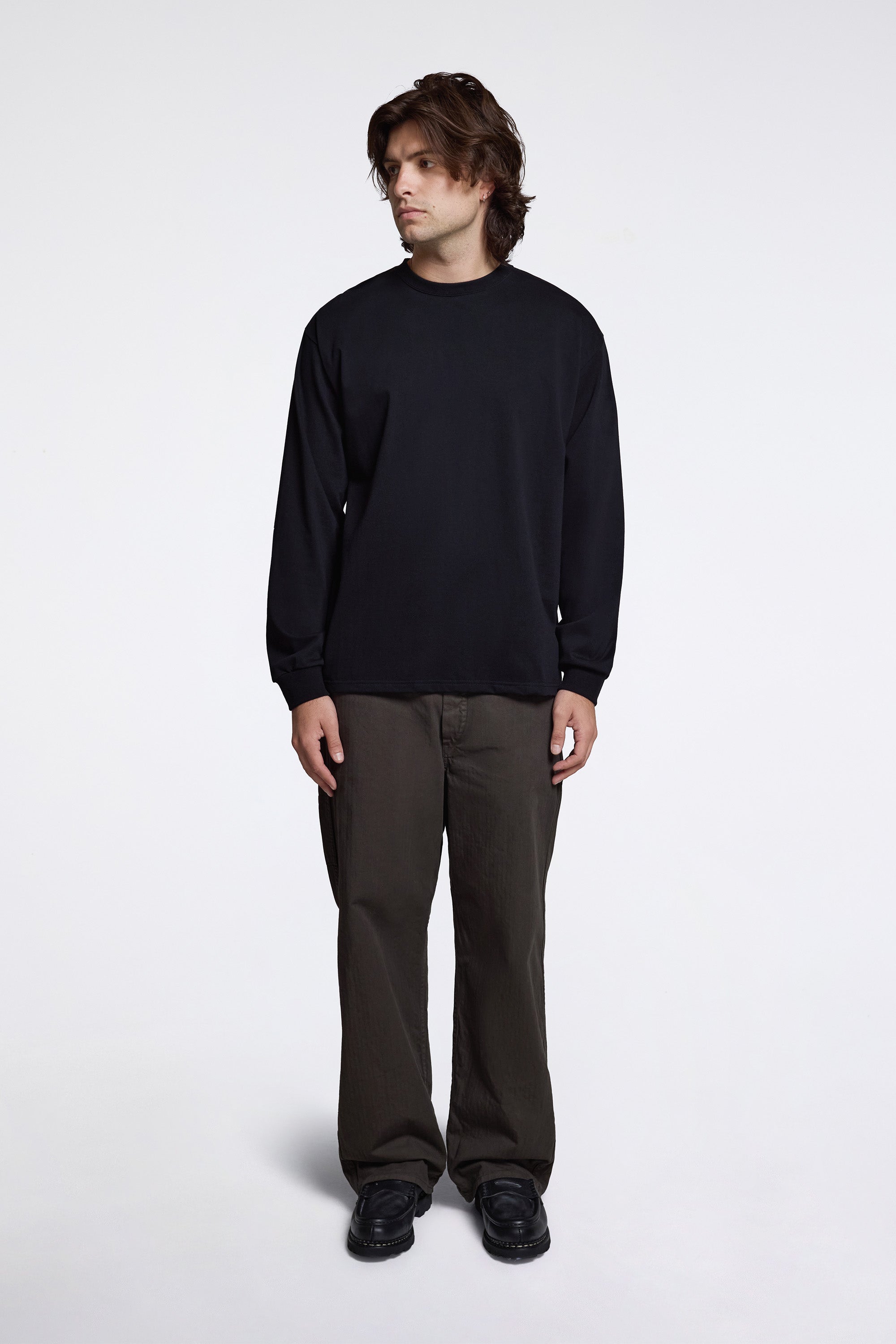 Sturdy Cotton Long Sleeve T-Shirt Black