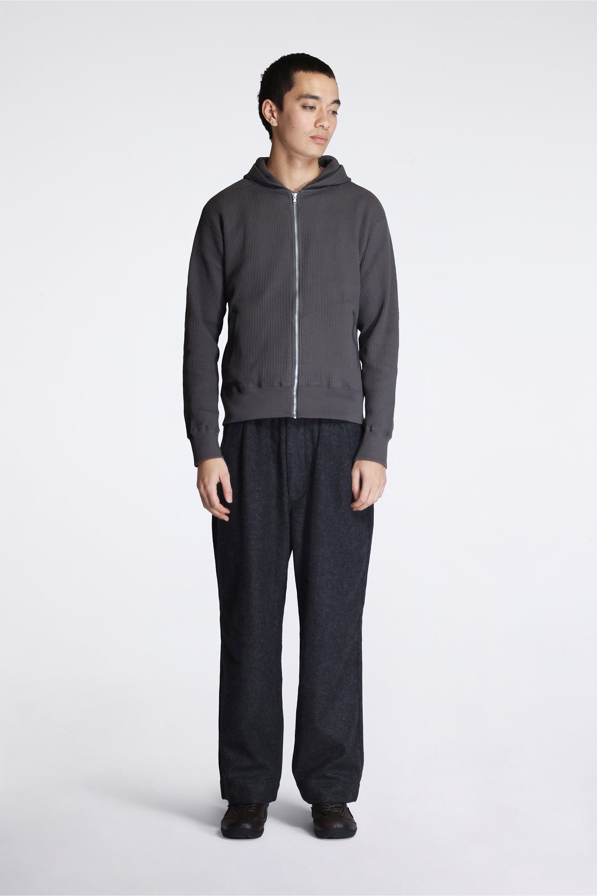 Wool Nylon Melton Pants Charcoal