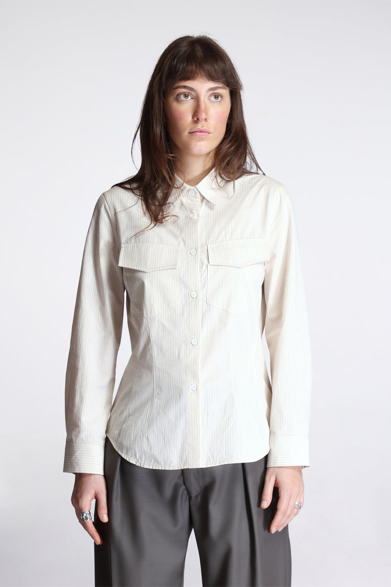 Utility Shirt Cotton Poplin Stripe