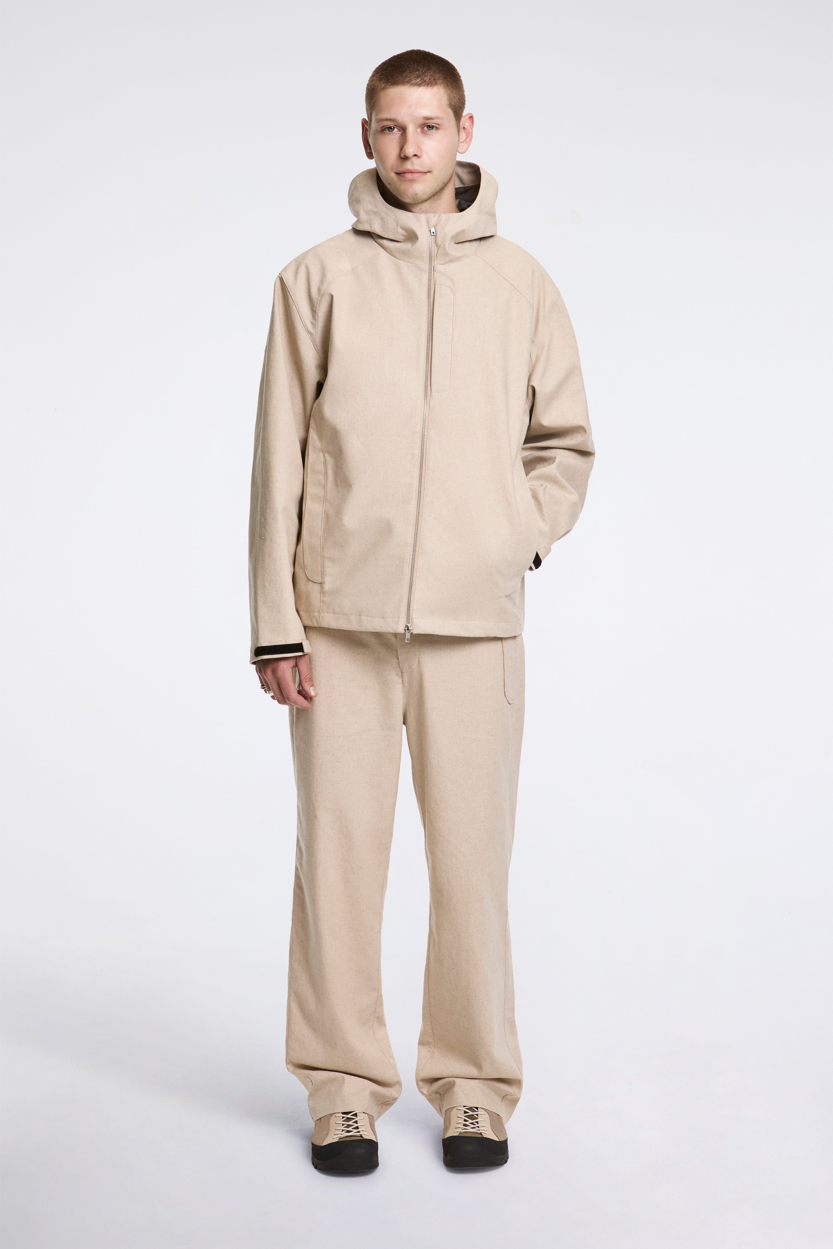 Path Linen Cotton Mixed Trouser Beige