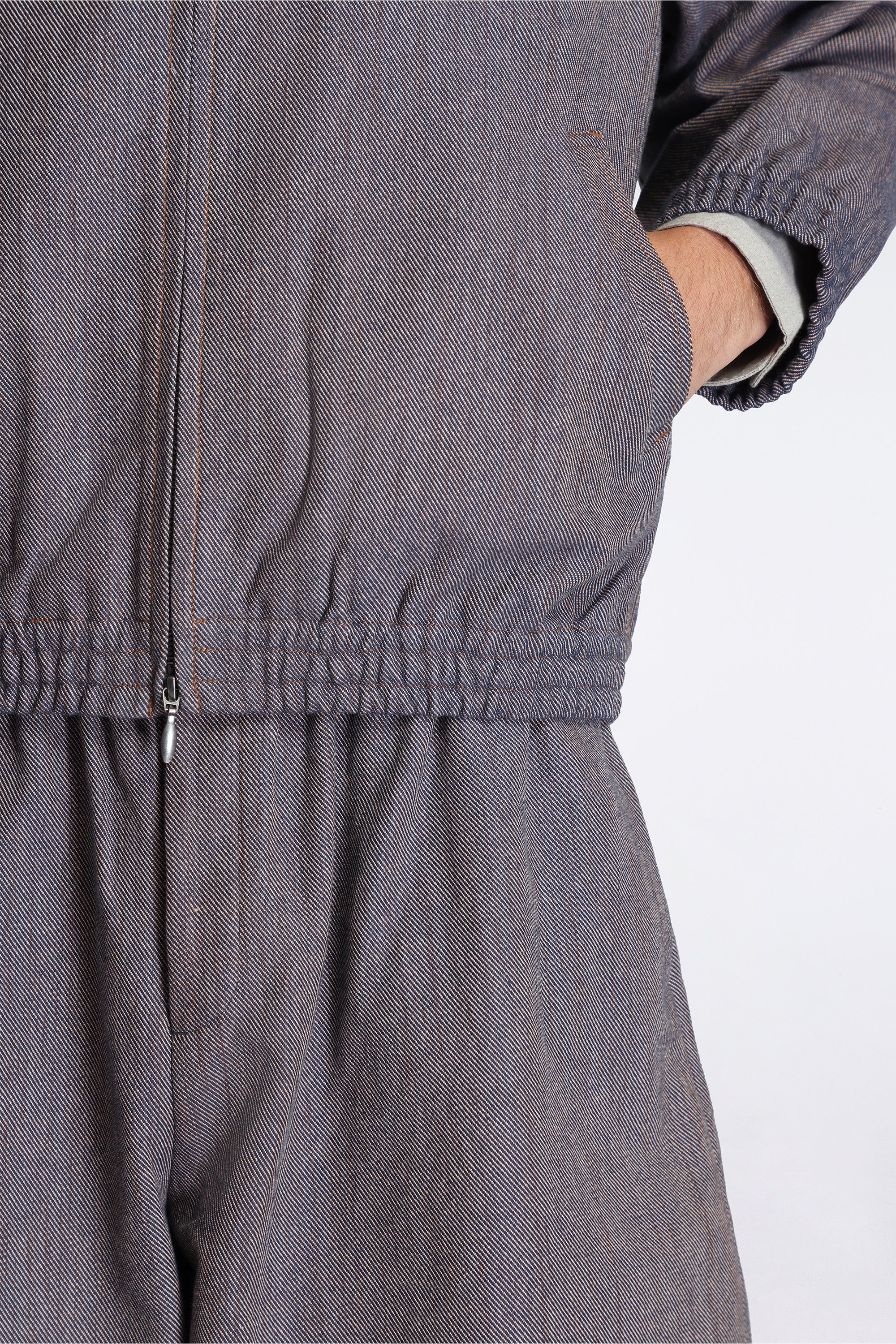 Collared Zip Blouson Persimmon Back Denim