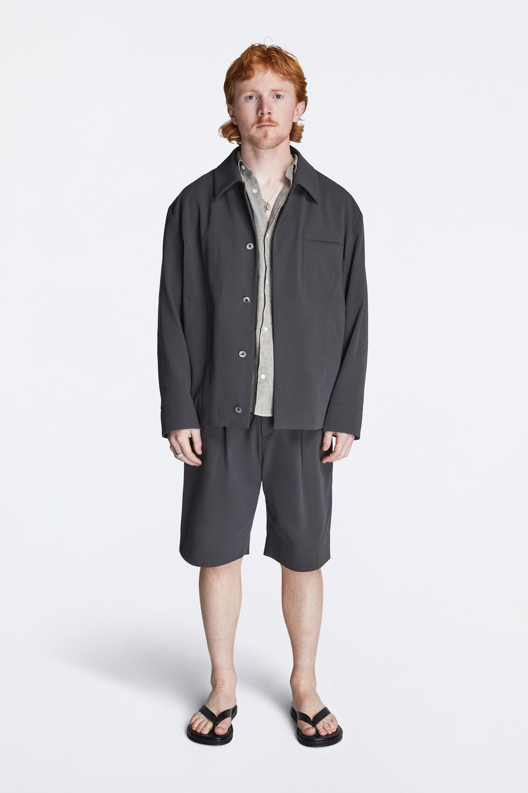 Spring Short Pants Twill Charcoal