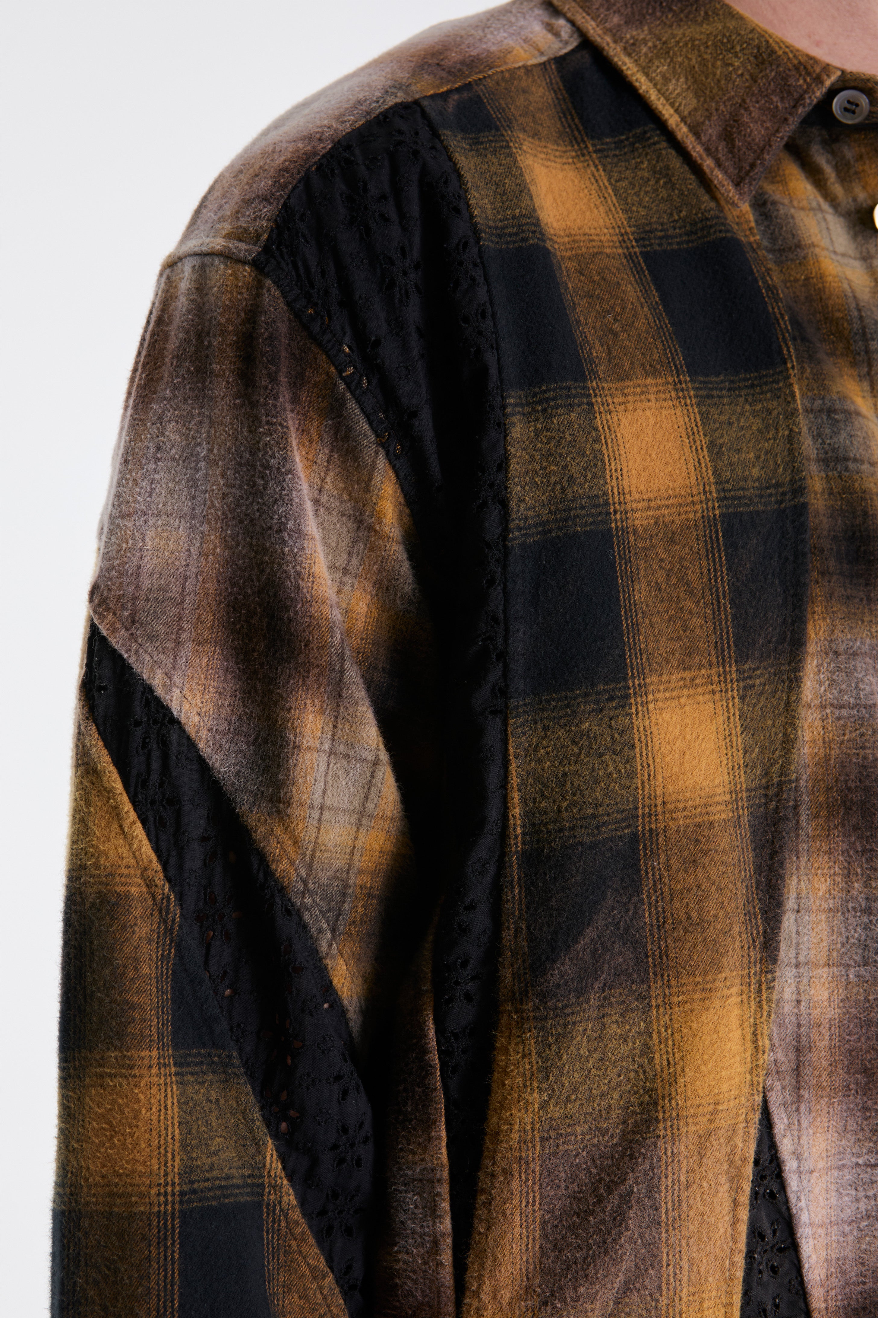 Vintage-Effect Asymmetric Shirt Yellow