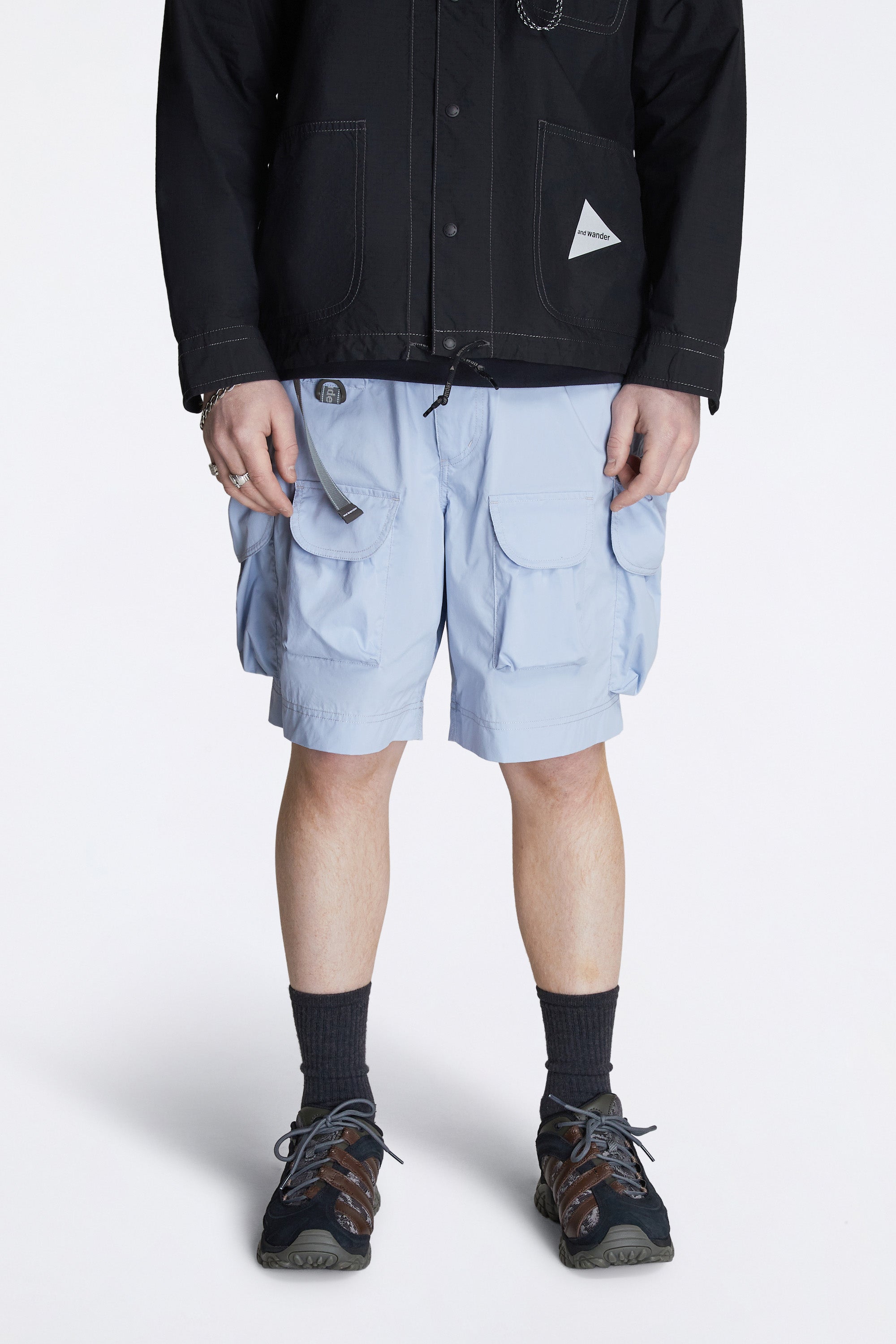 Multi Pocket Shorts Light Blue