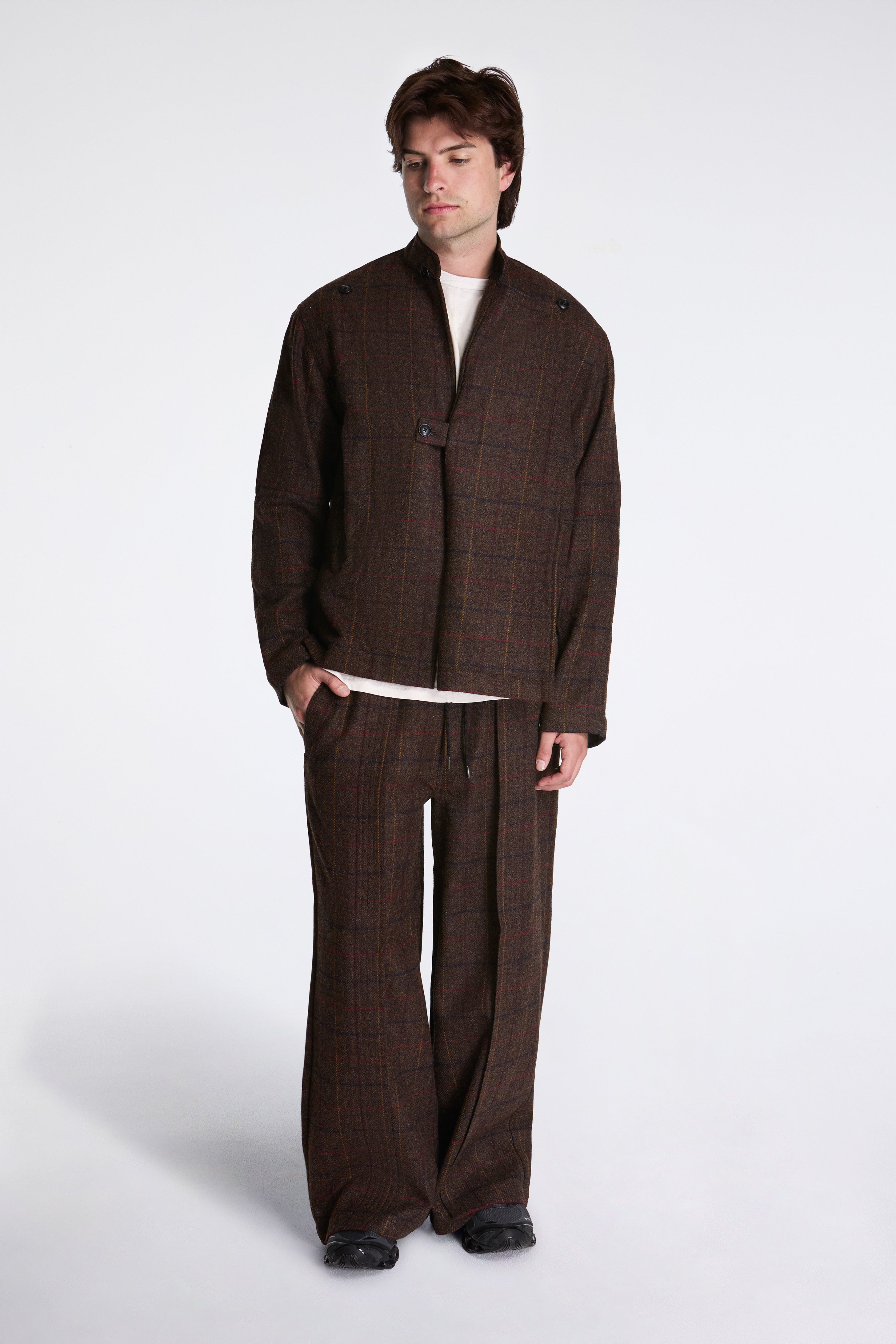 Wool Hakama Track Pants Charcoal
