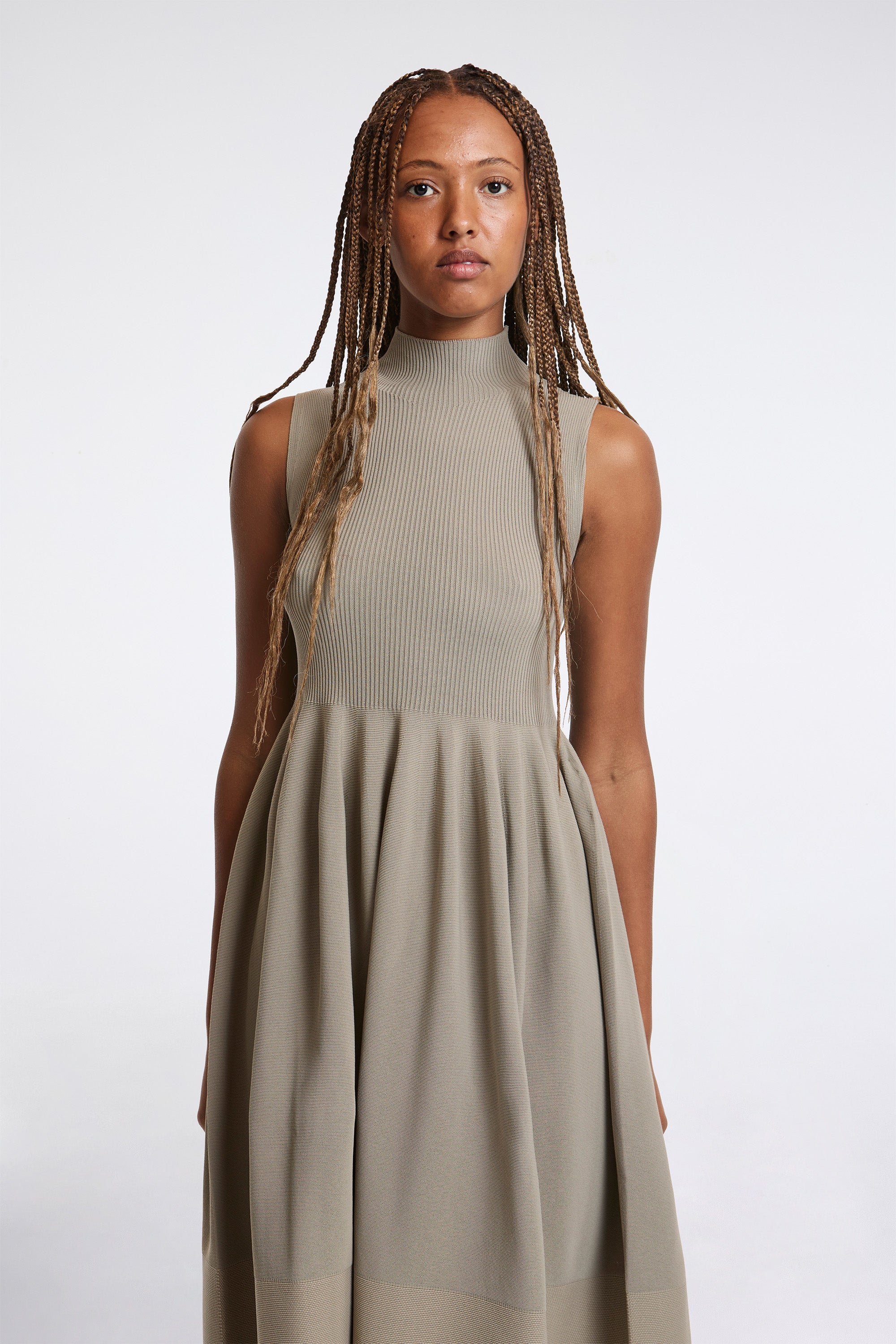 Rivulet Sleeveless Eyelet Dress Light Taupe