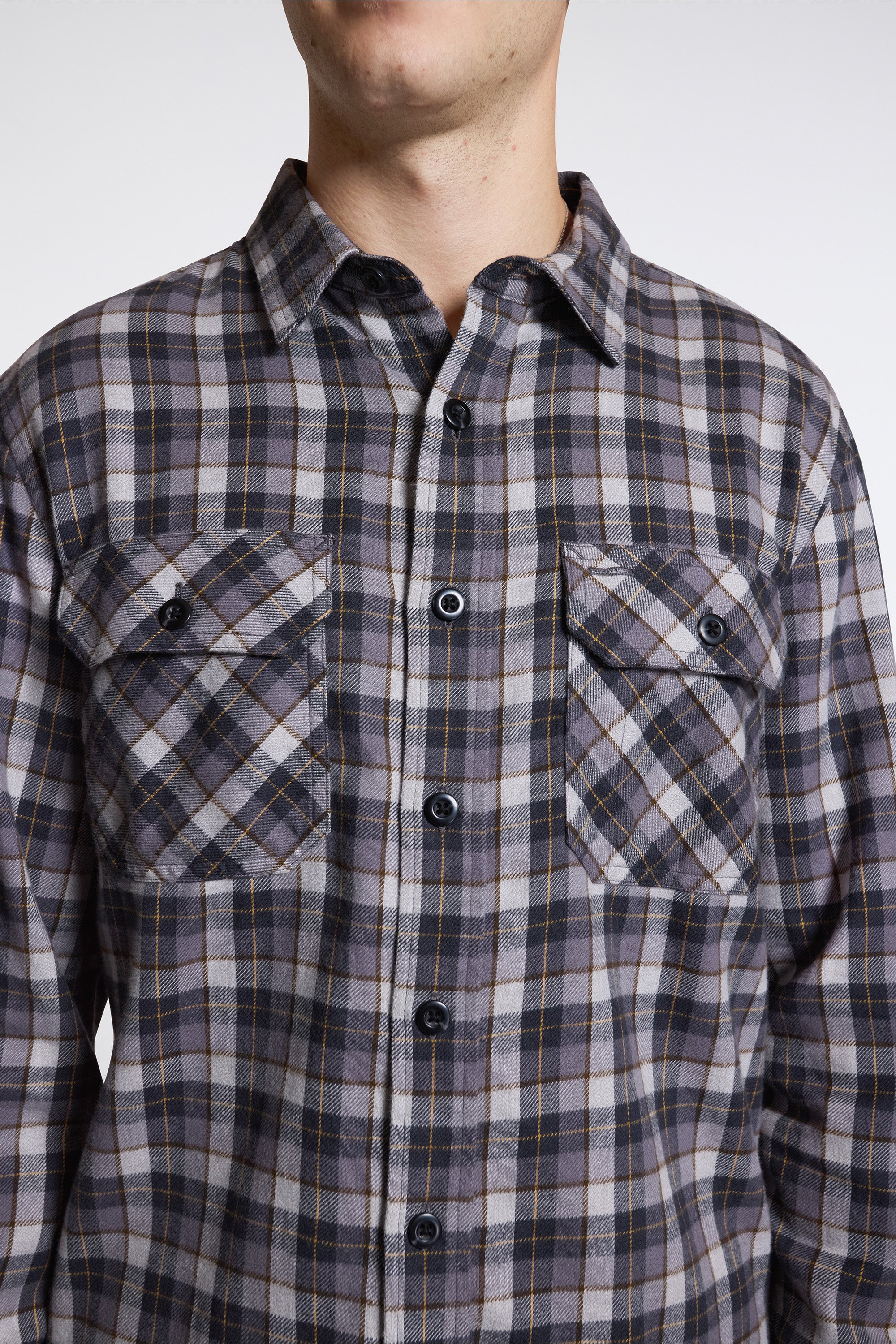 Burnside Flannel Shirt Grey Multi Plaid