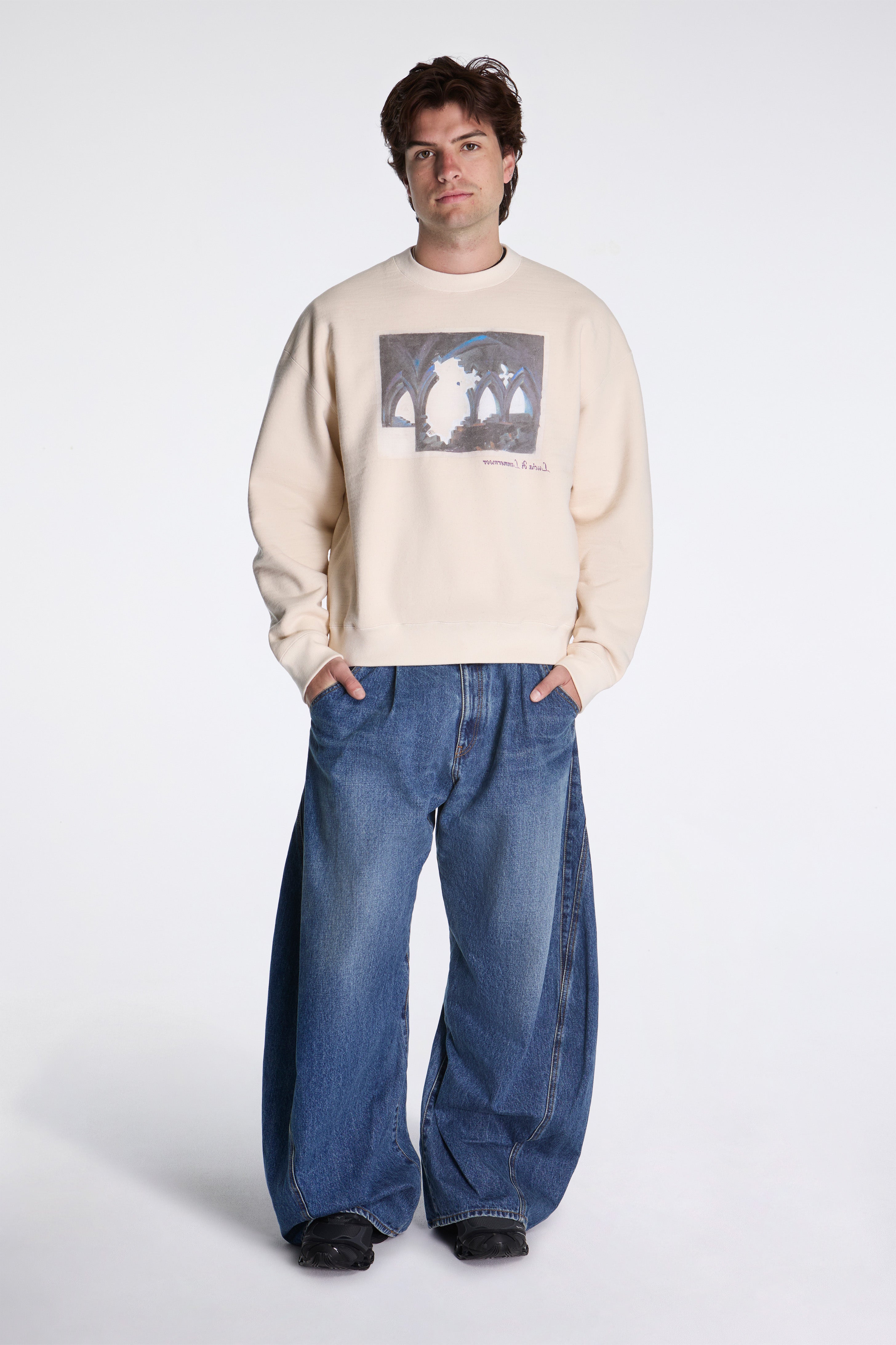 3D Cutting Denim Pants Indigo