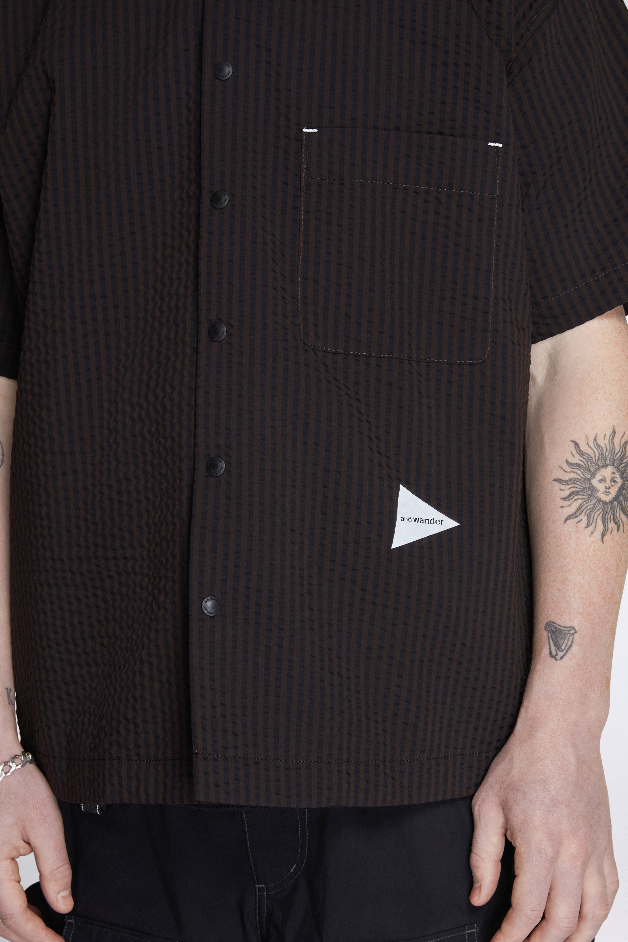 Dry Seersucker SS Shirt Brown