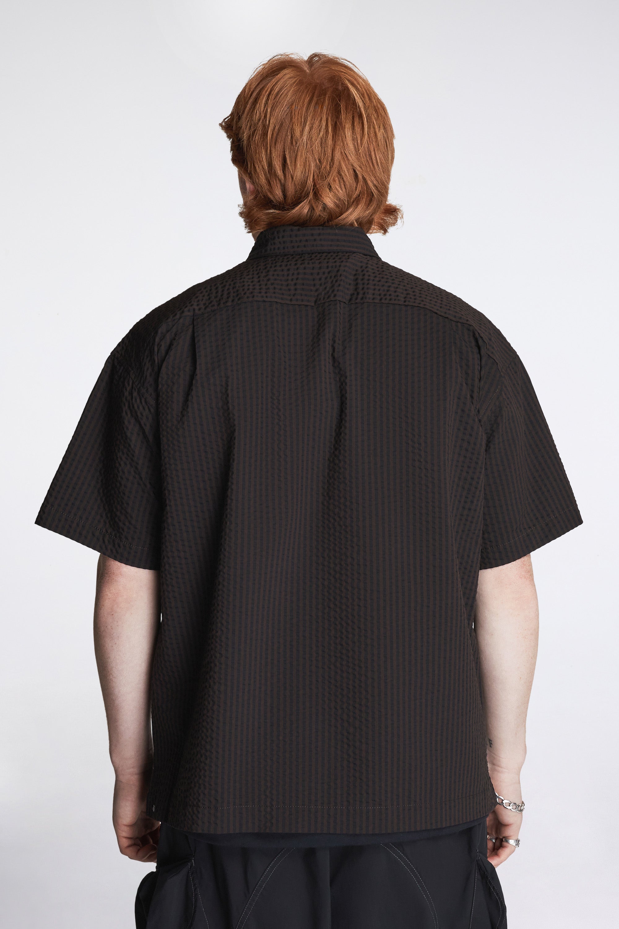 Dry Seersucker SS Shirt Brown